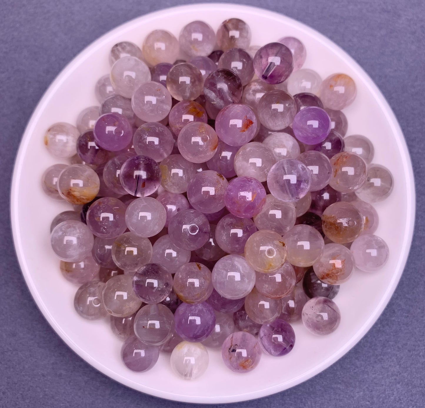 Purple Rabbit Hair bead 120pcs_ 9mm/1 bowl (VIP82)