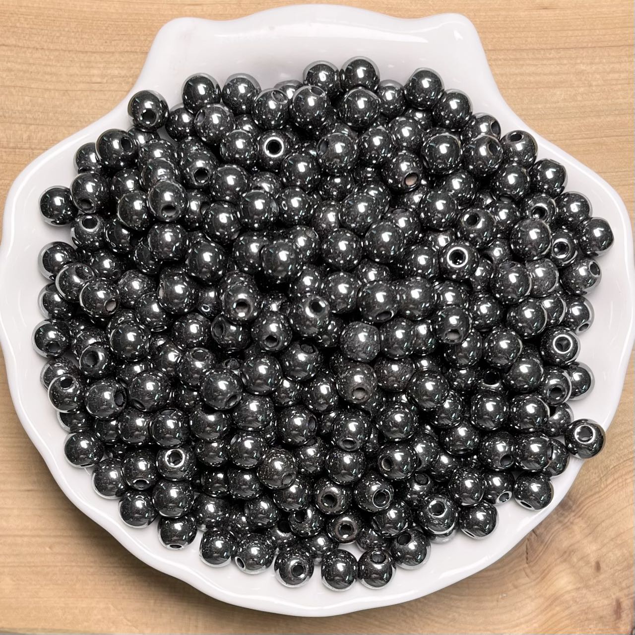 Hematite BUY 1 GET 1 FREE crystal bead 168pcs_ 1 bowl 6mm(BOGO61)