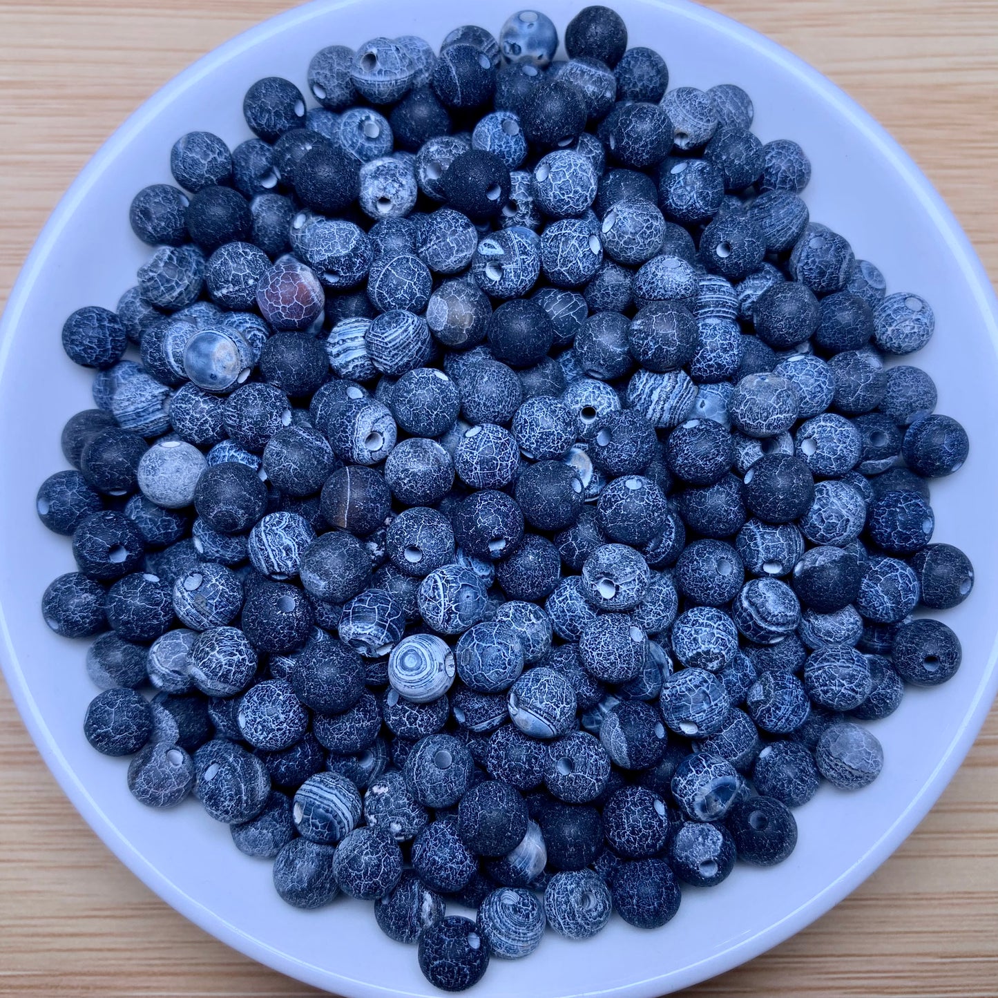 Black Bud Silk Agate BUY 1 GET 1 FREE crystal bead 168pcs_ 1 bowl 6mm(BOGO80)