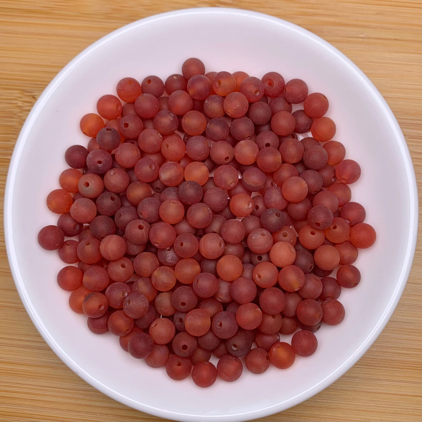 Matt Carnelian bead 168pcs_ 1 bowl 6mm(SIX26)