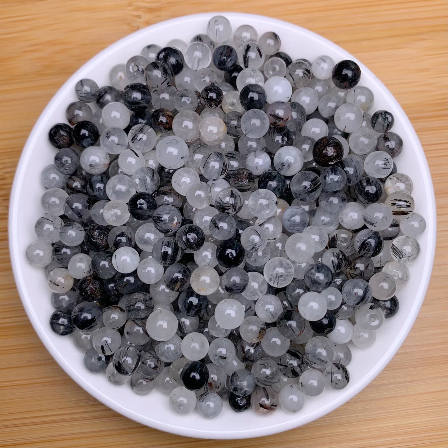 Schwarze Rutil-Perle 168 Stk._ 1 Schale 6mm (SIX40)