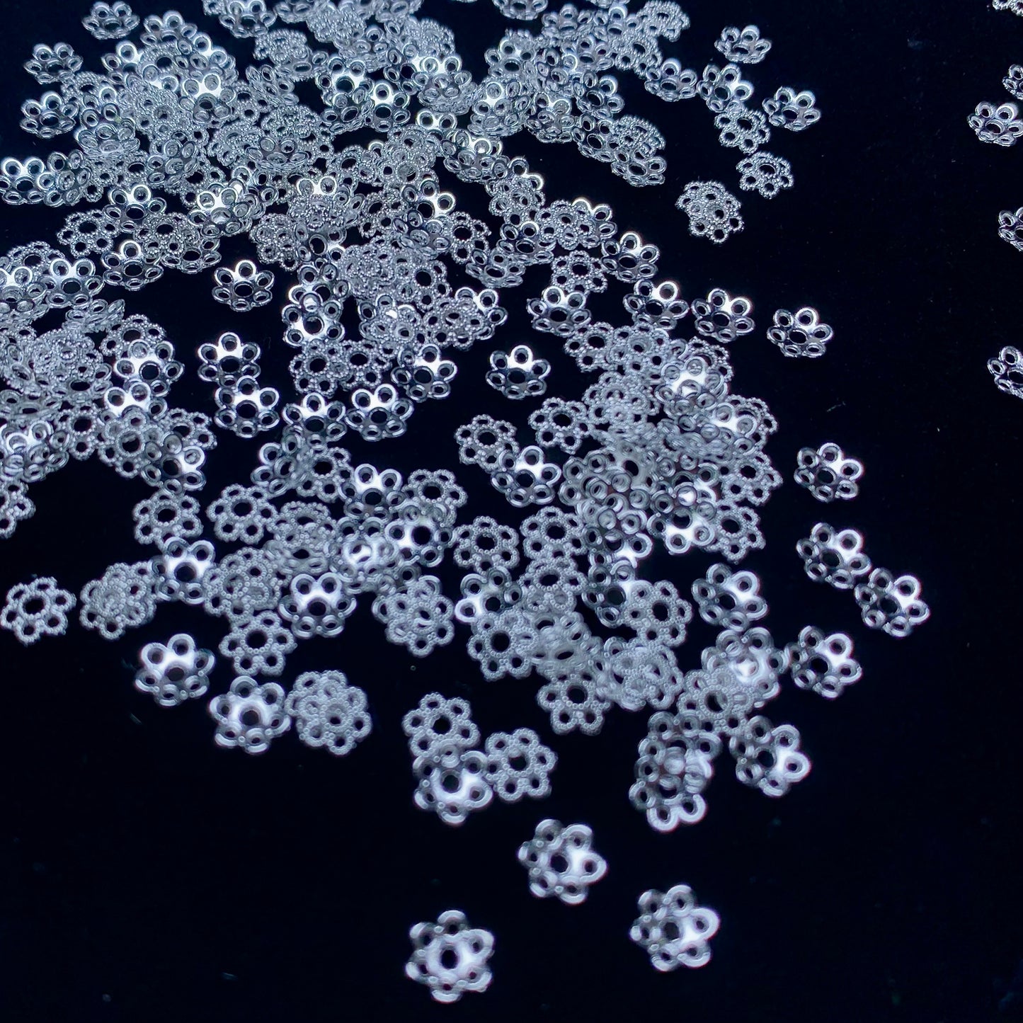 DIY flower spacer(silver color) 6MM/50g≈800pcs