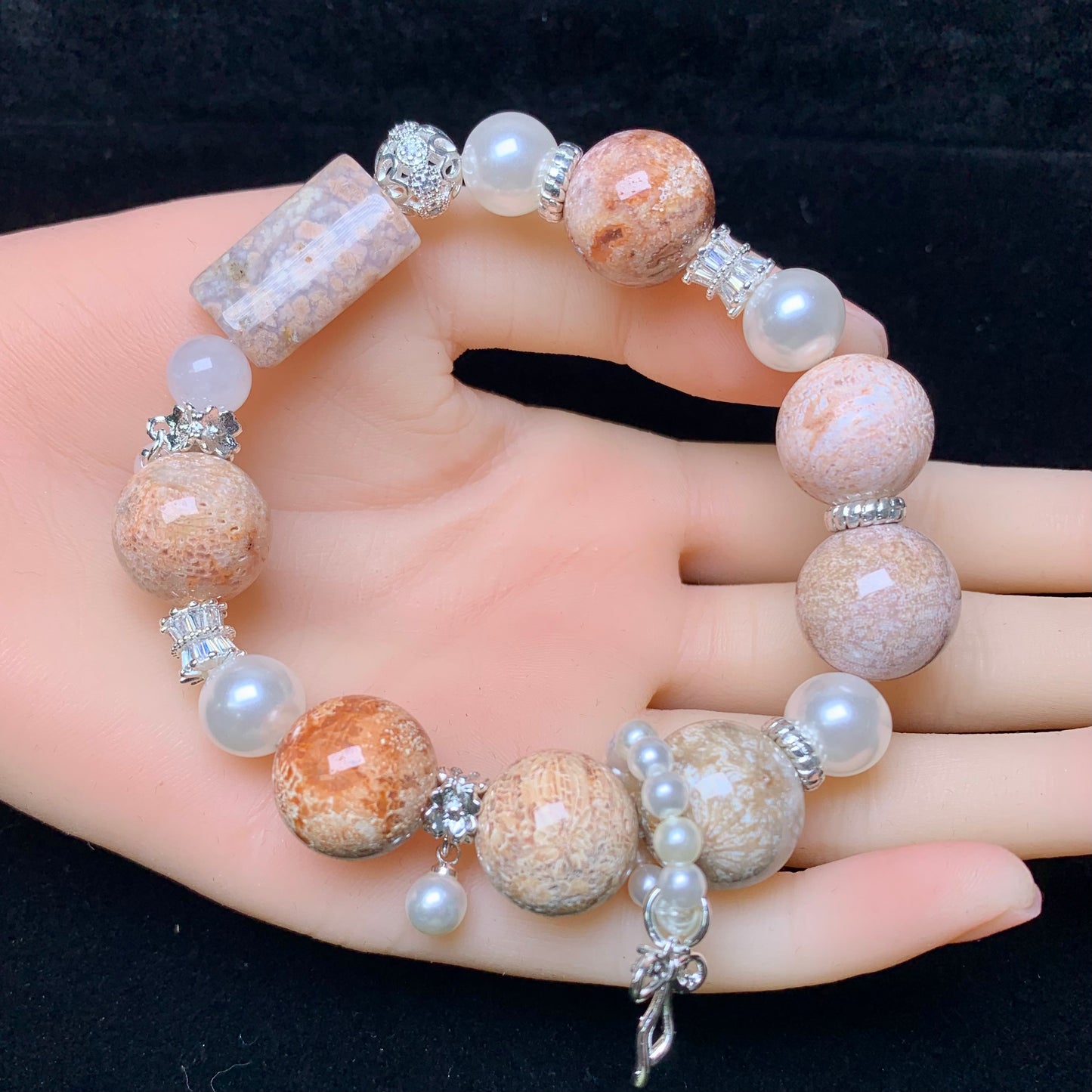 Cream coral bracelet 1pc(SL403)