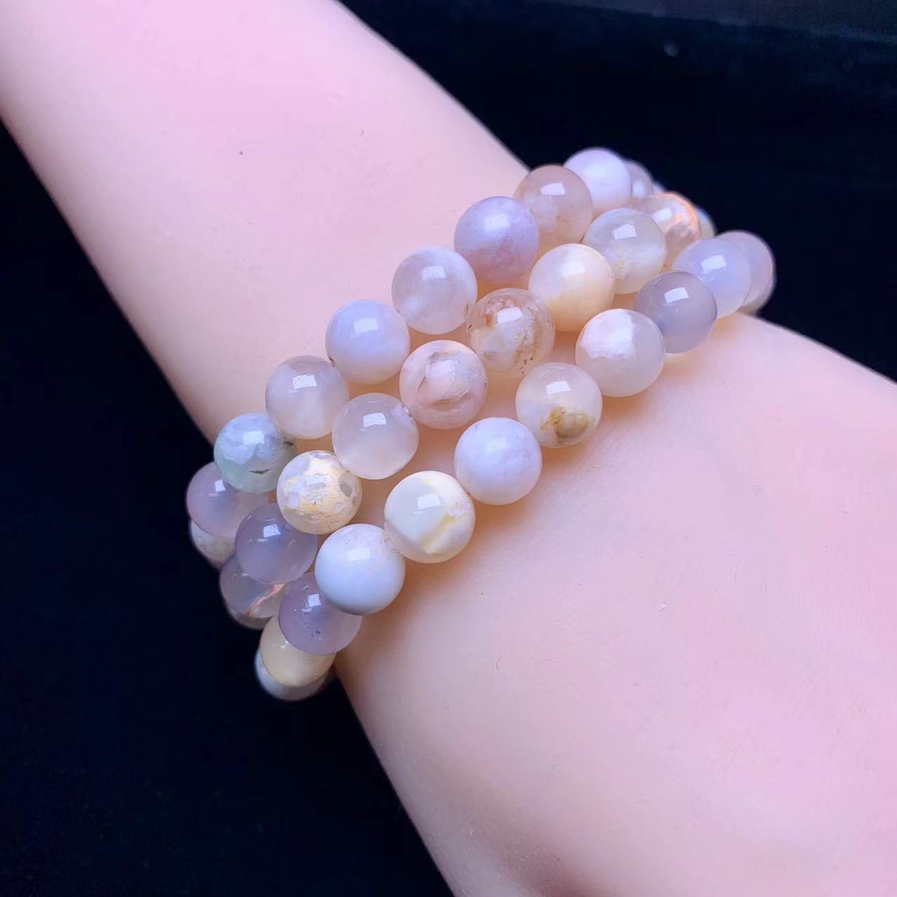 Flower Agate Bracelet 8mm 1pc (SL442)