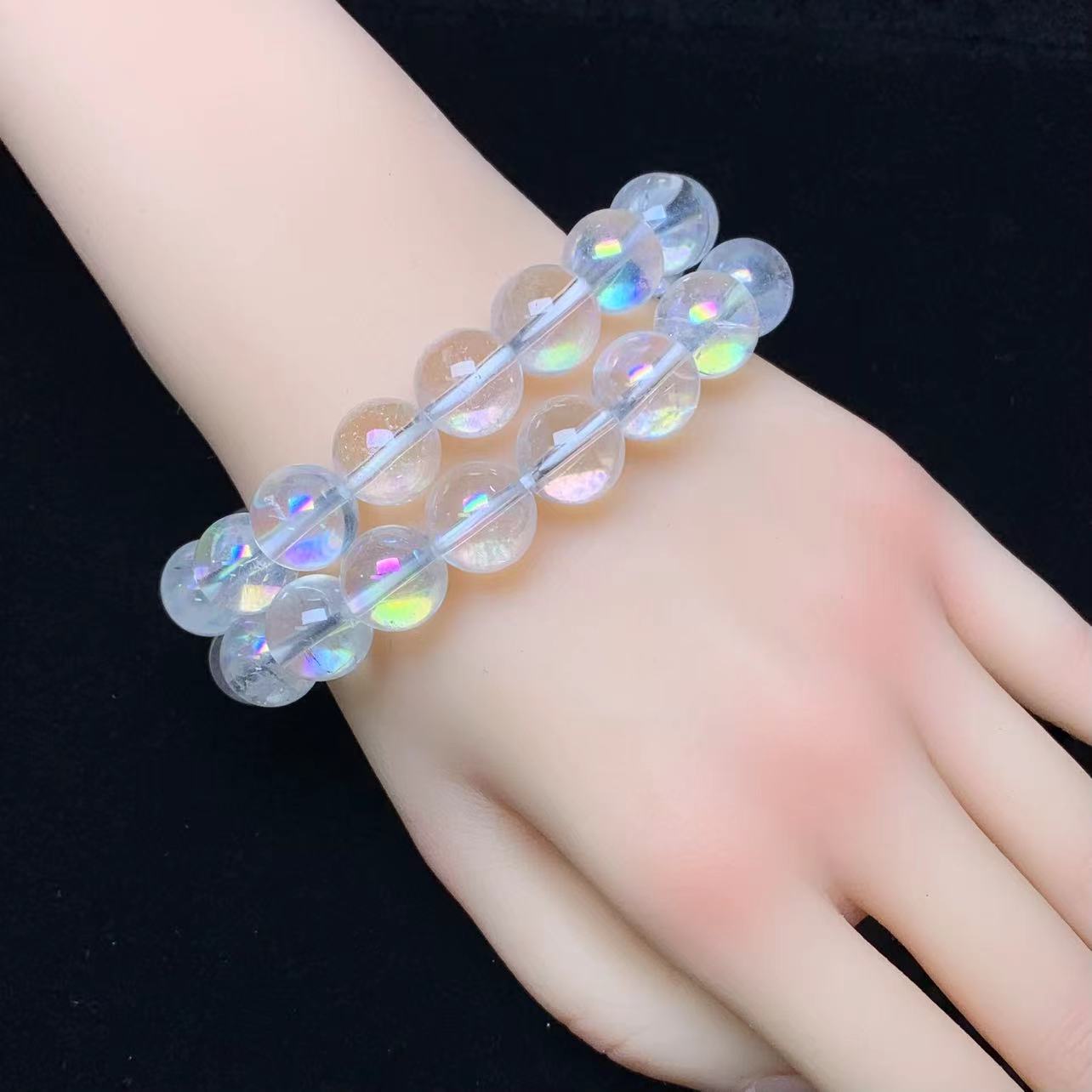 Aura Clear quartz Bracelet 12mm 1pc (SL440)
