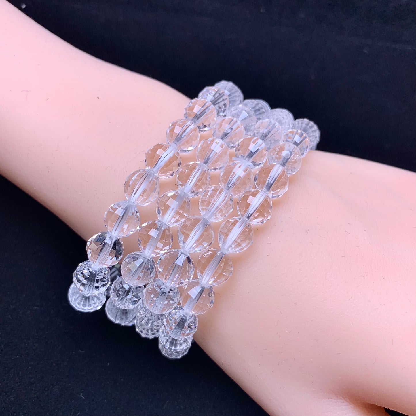 Clear quartz facet bracelet 8mm 1pc(SL542)