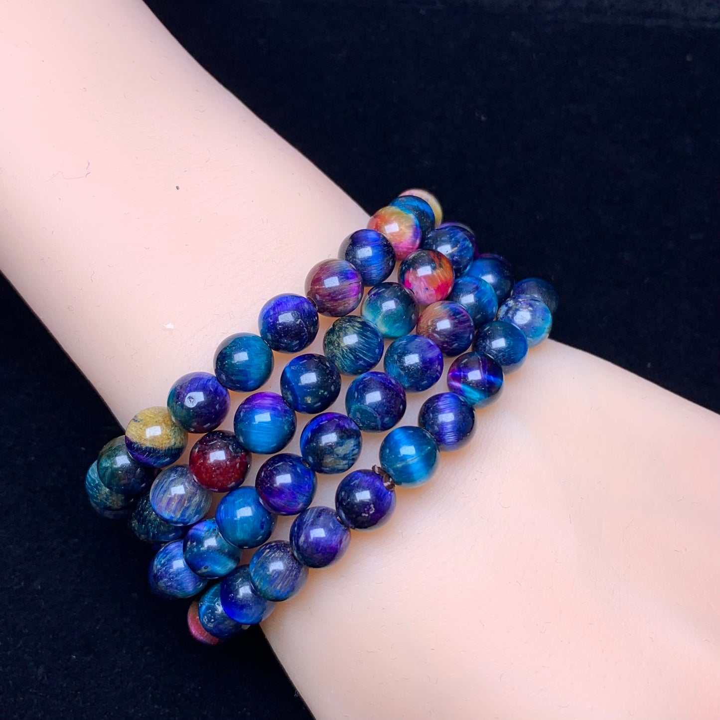 Galaxy tiger eye(dyed) bracelet 8mm 1pc(SL547)