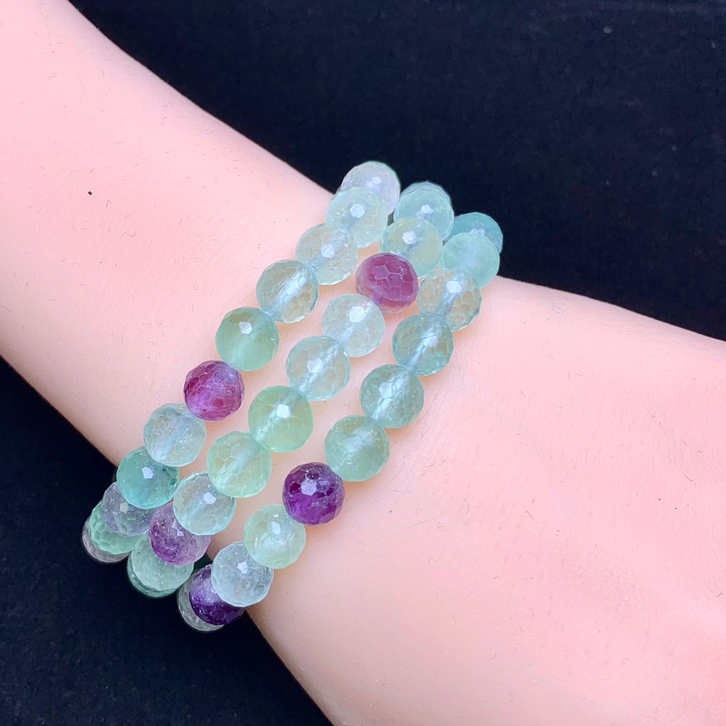 Fluorite facet bracelet 8mm 1pc(SL568)
