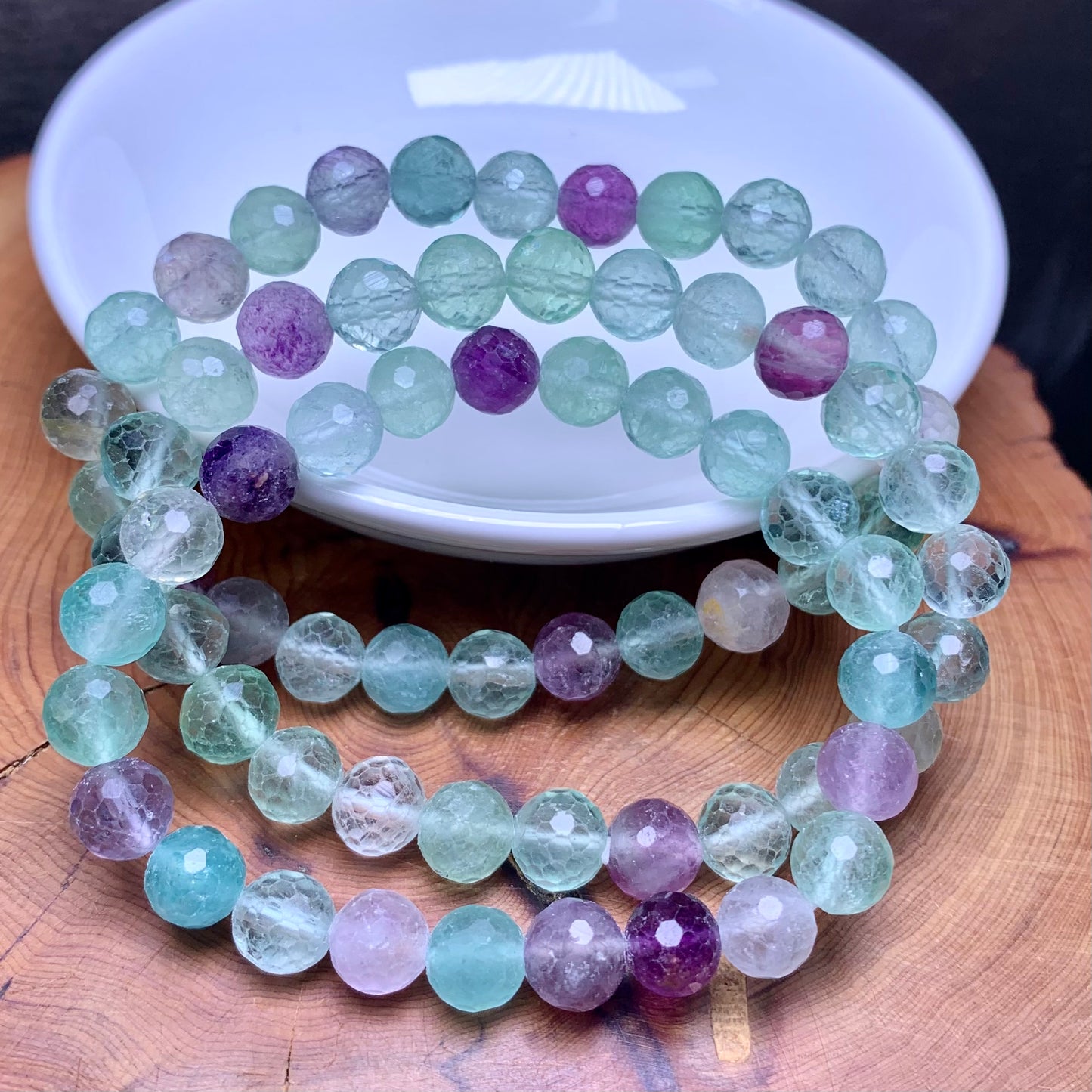 Fluorite facet bracelet 8mm 1pc(SL568)