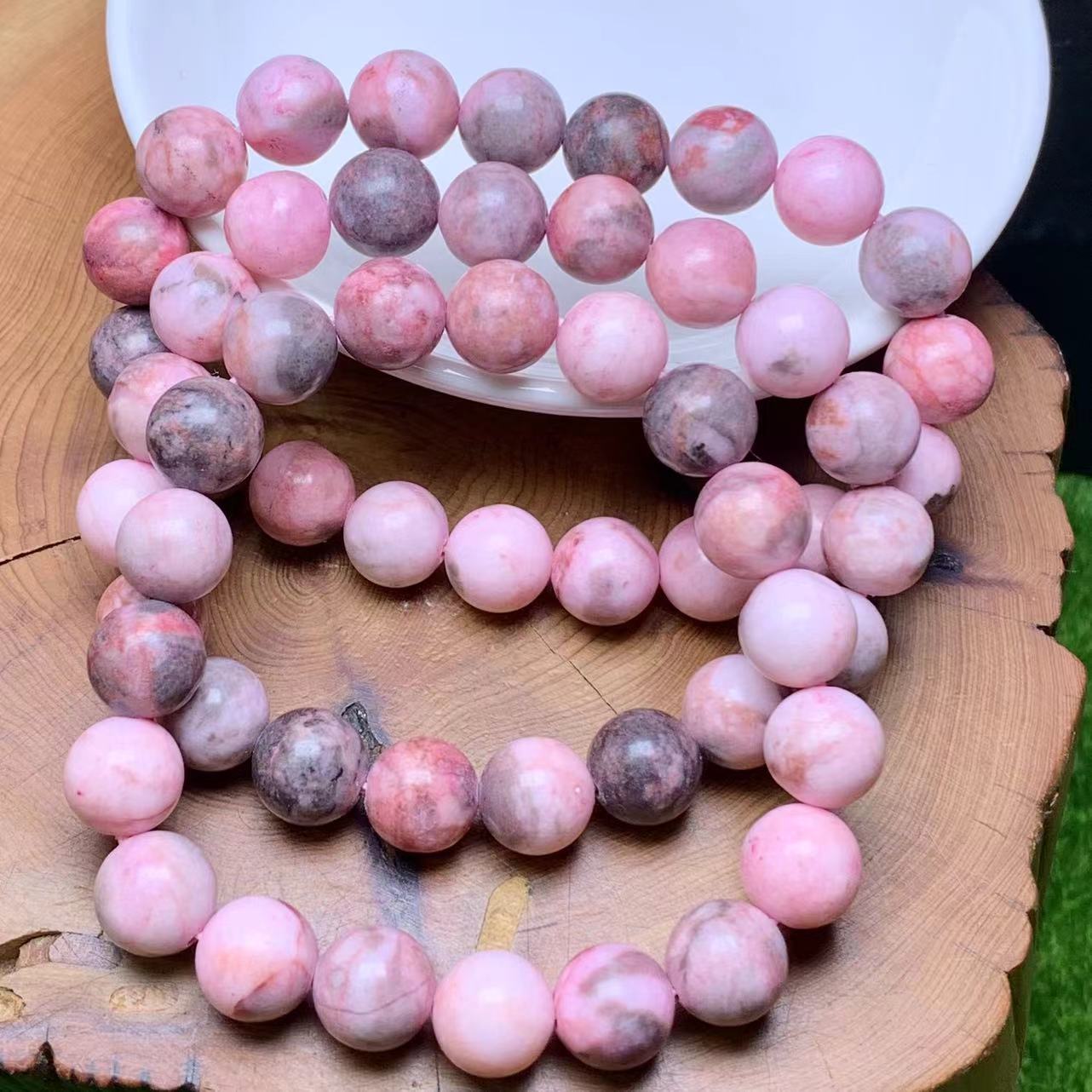 Pink Zebra Jasper(dyed)Bracelet 10mm 1pc (SL527)