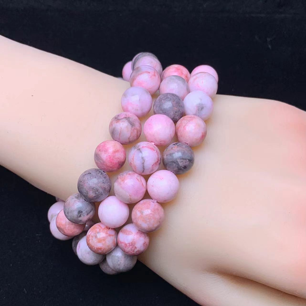 Pink Zebra Jasper(dyed)Bracelet 10mm 1pc (SL527)