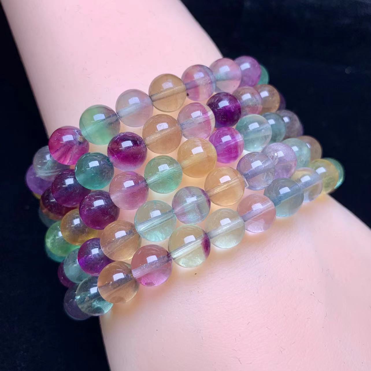 Rainbow Fluorite Bracelet 7mm 1pc (SL615)