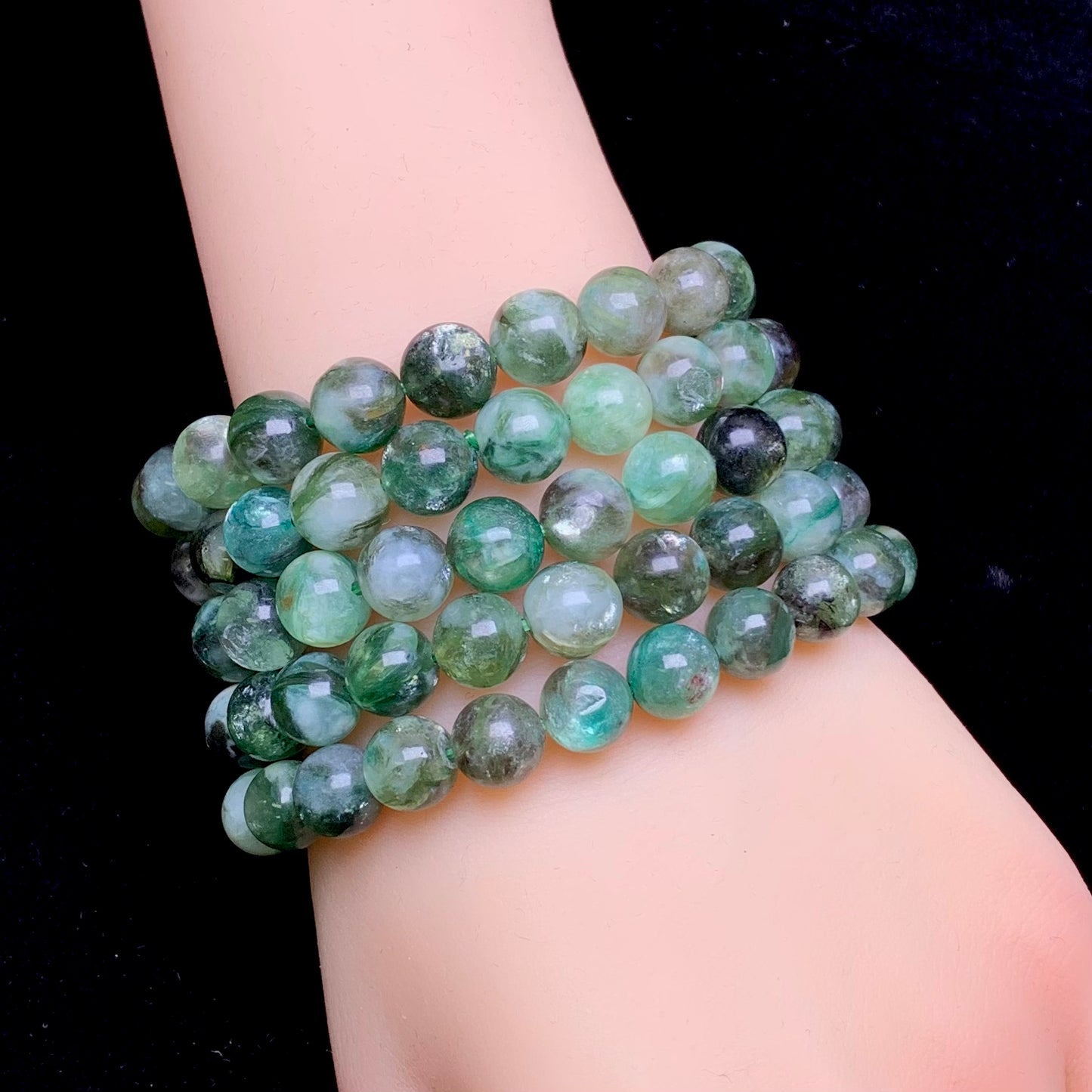 Green Emerald Quartz Bracelet 9mm 1pc (SL609)
