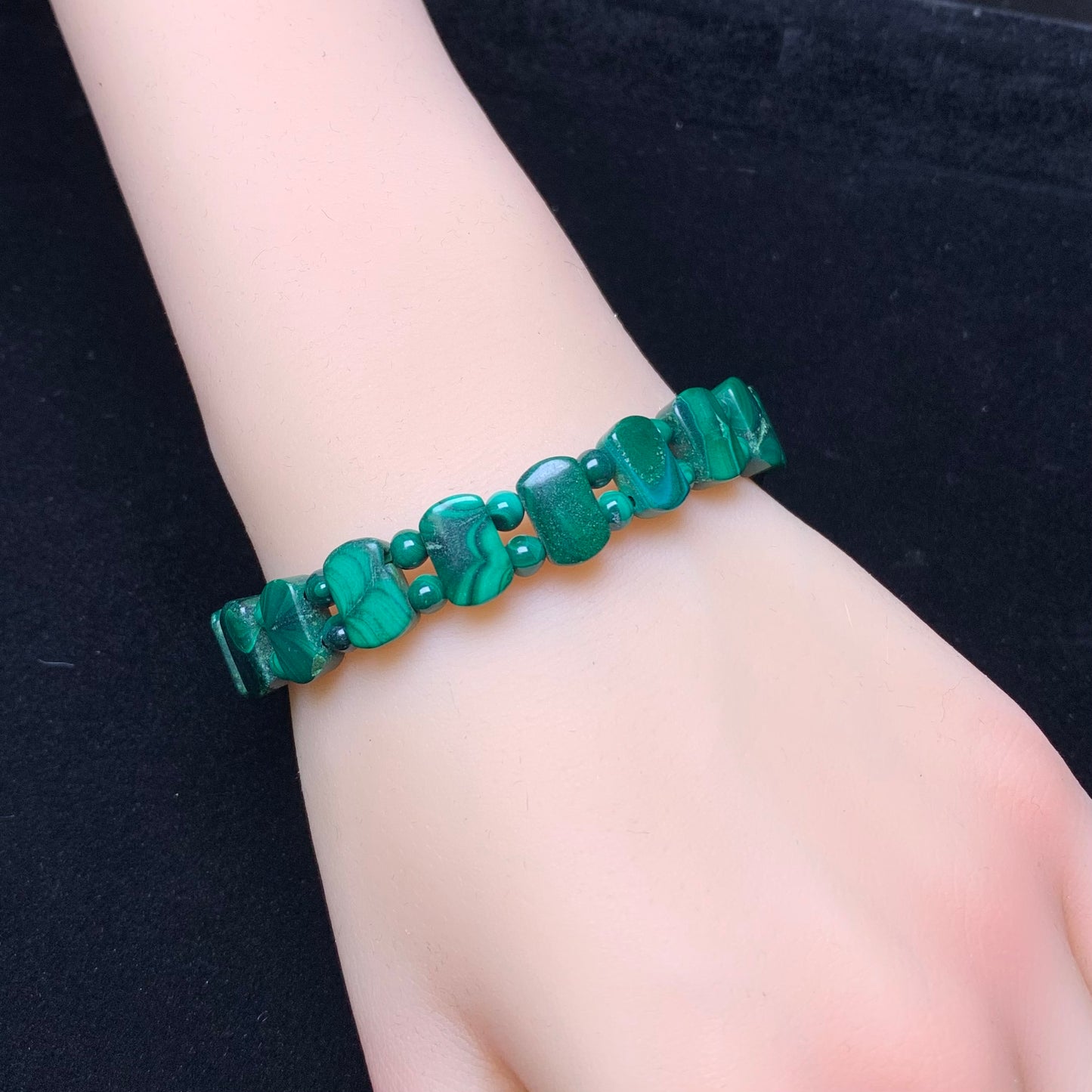 Malachite(With natural crackles) Bracelet 6.5*11mm 1pc (SL633)