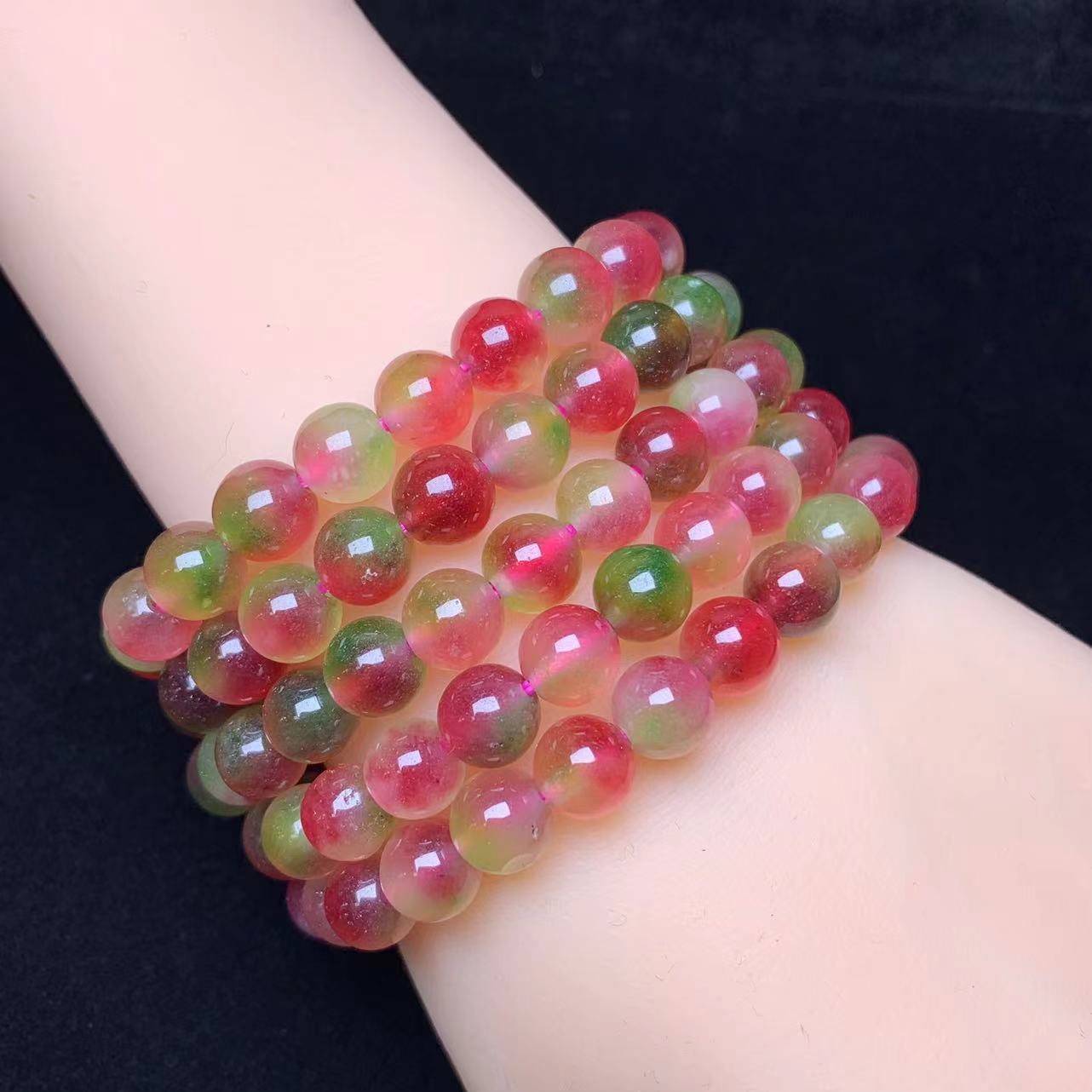 Watermelon Chalcedony(DYED) Bracelet 8mm 1pc (SL648)