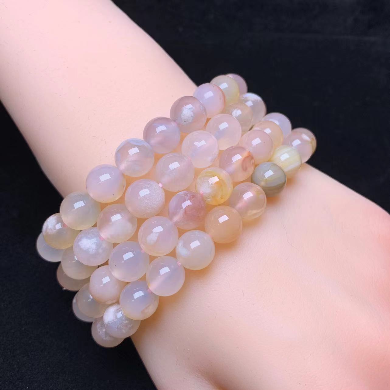 Flower Agate Bracelet 9mm 1pc (SL655)