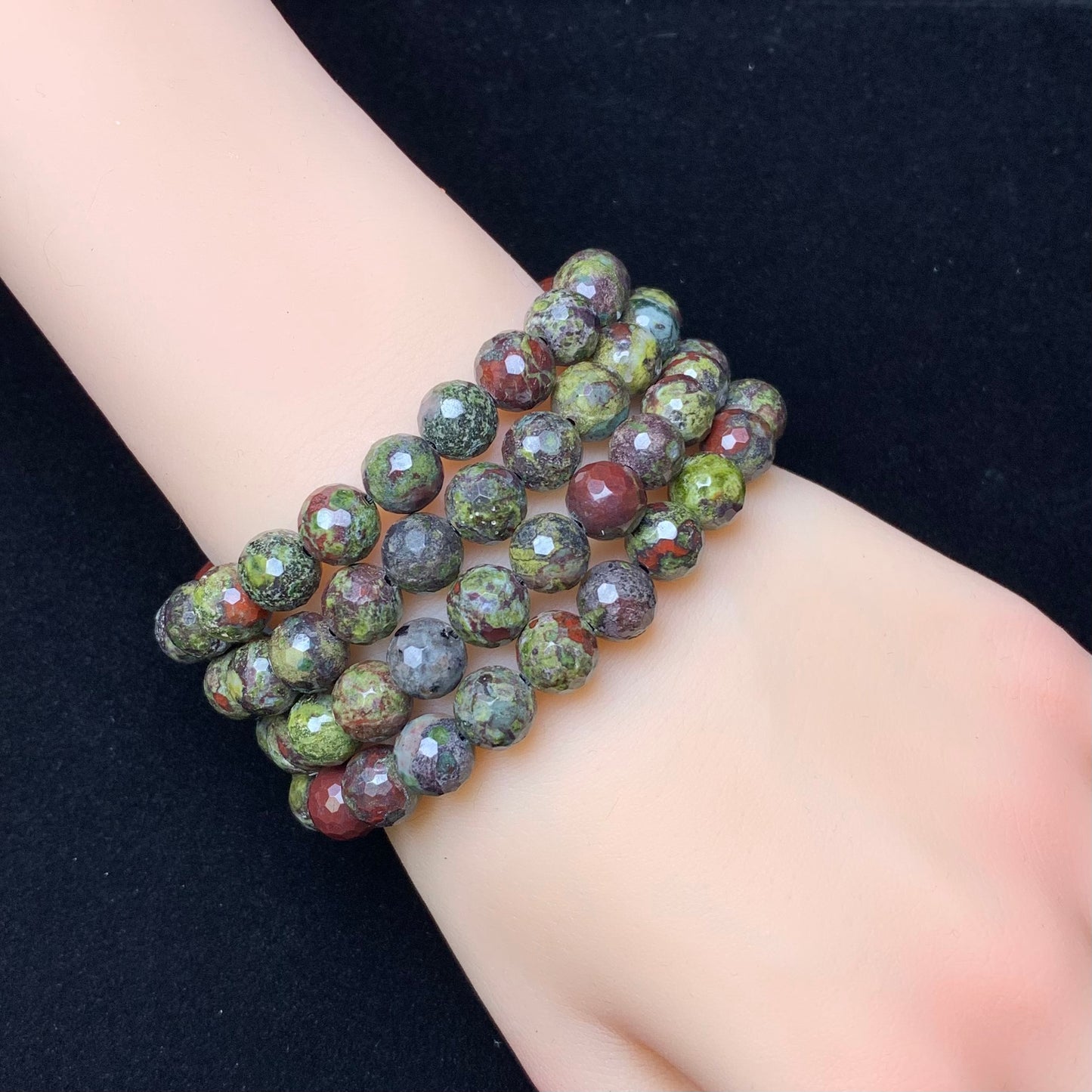 Dragon Blood Jasper Facet bracelet 8mm 1pc (SL690)