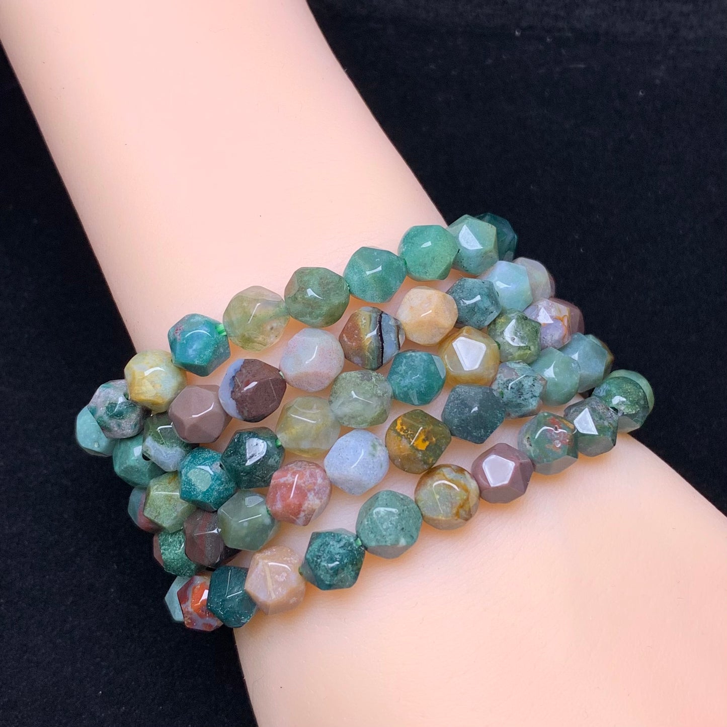 India agate facet bracelet 8mm 1pc(SL699)