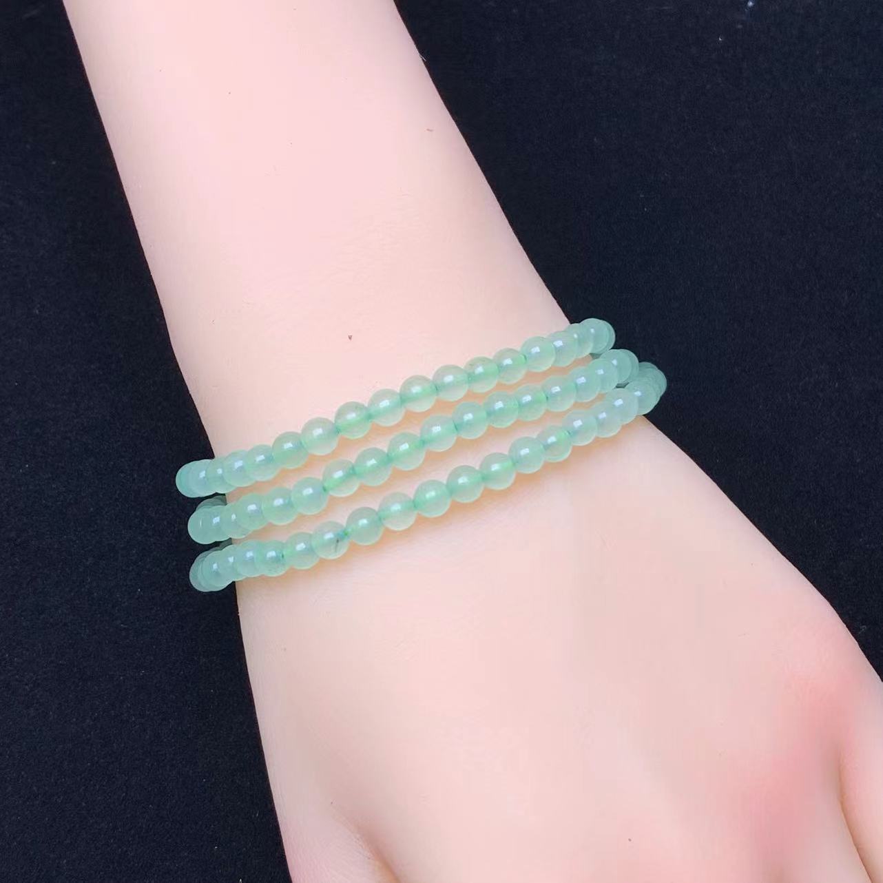 Grünes Aventurin Armband 4mm 3 Kreise (SL704)