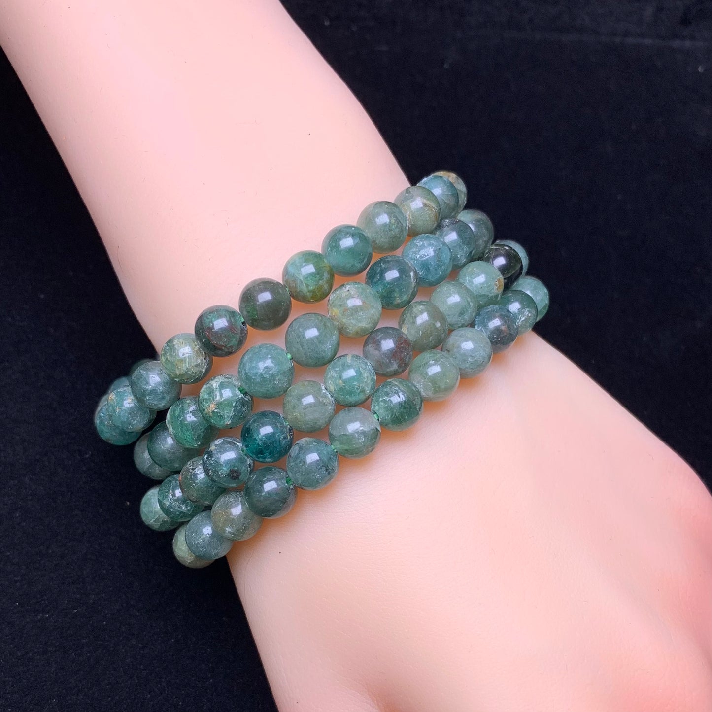 Green apatite bracelet 7mm 1pc(SL663)