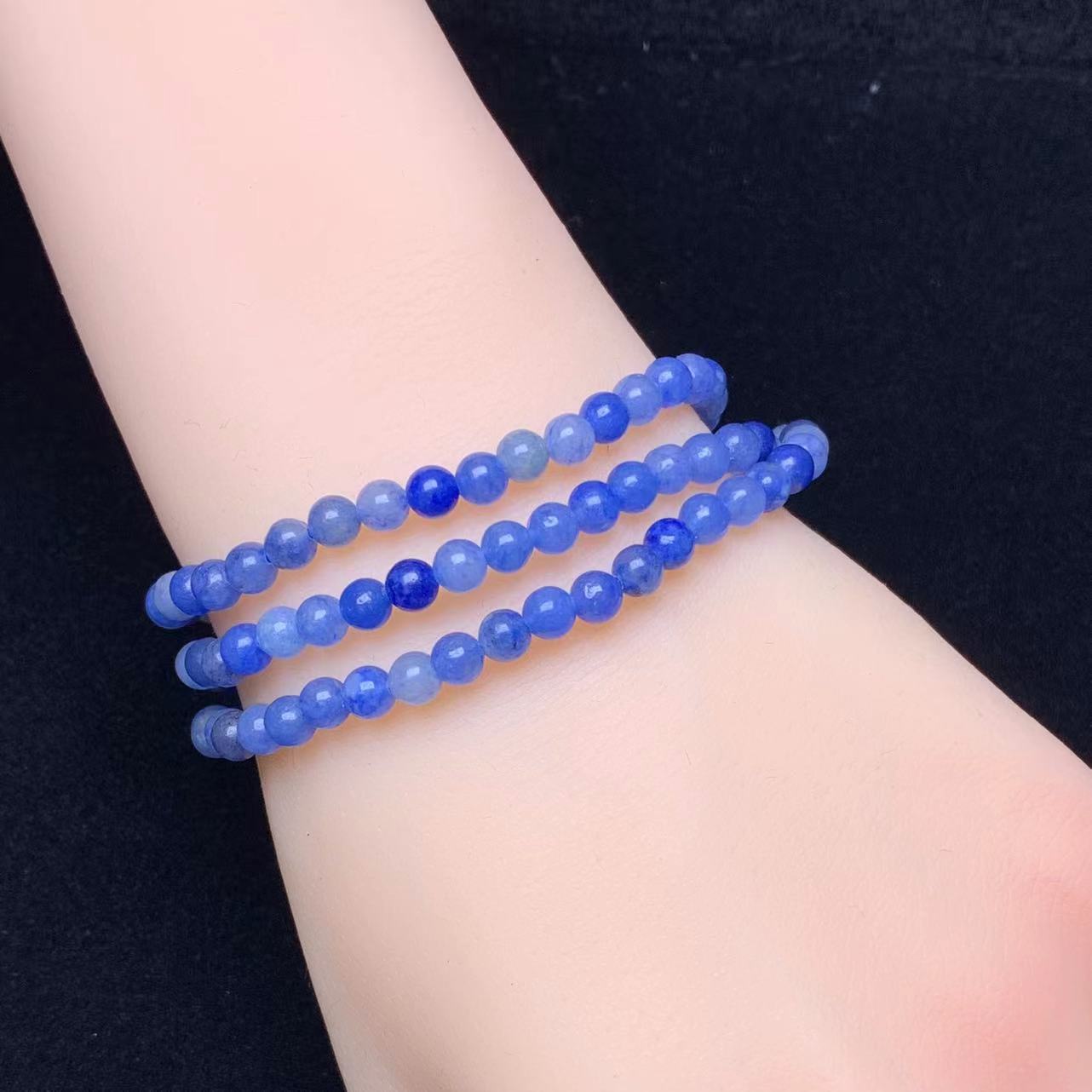 Blue Aventurine 3circle bracelet 4mm 1pc (SL733)