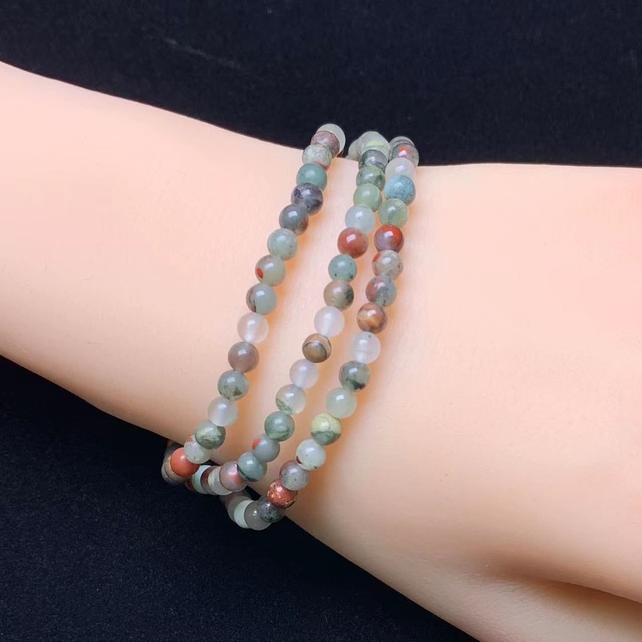 African Blood Jasper 3 circle bracelet 4mm 1pc (SL744)