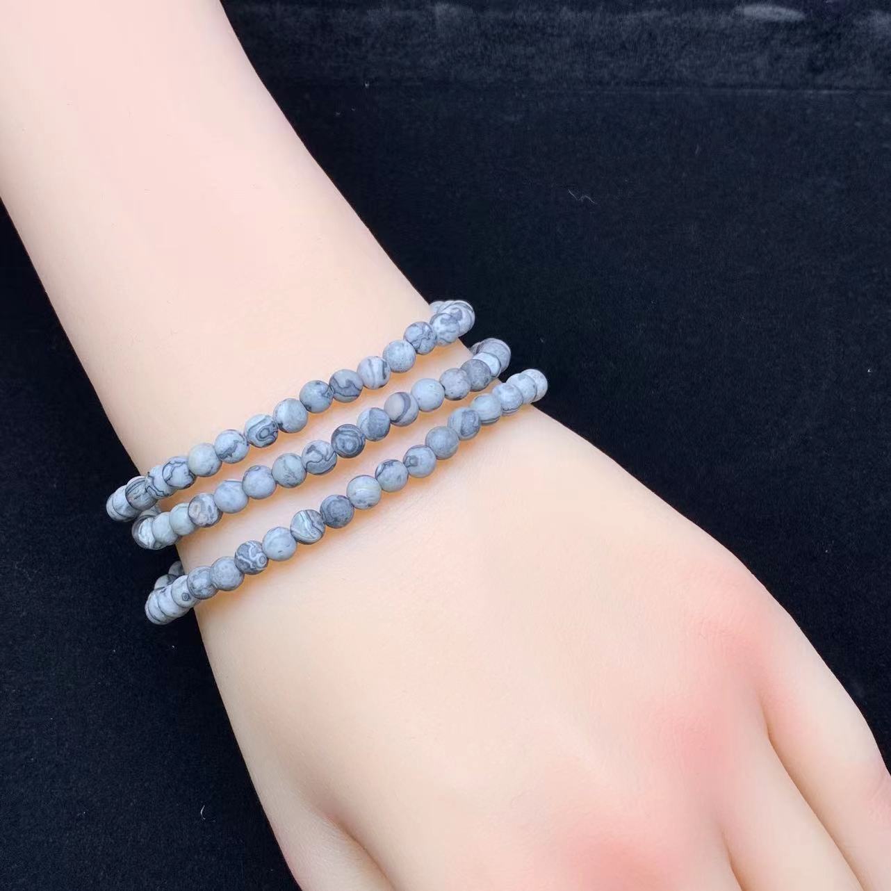 Matt Picasso Jasper 3circle bracelet 4mm 1pc (SL769)