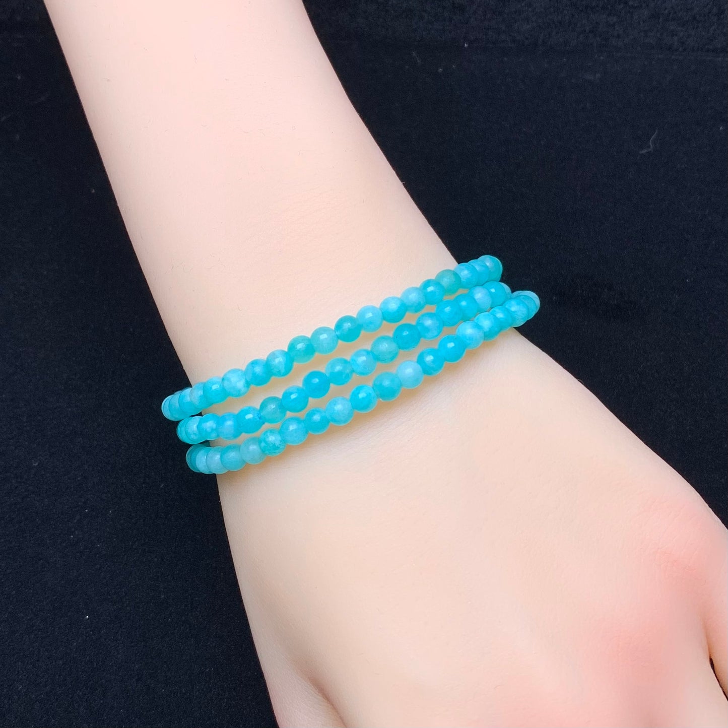 Amazonite 3 circle bracelet 4mm 1pc(SL759)