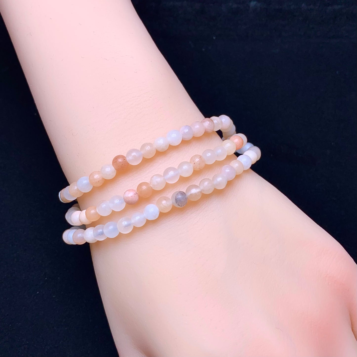 Pink aventurine 3 circle bracelet 4mm 1pc(SL761)