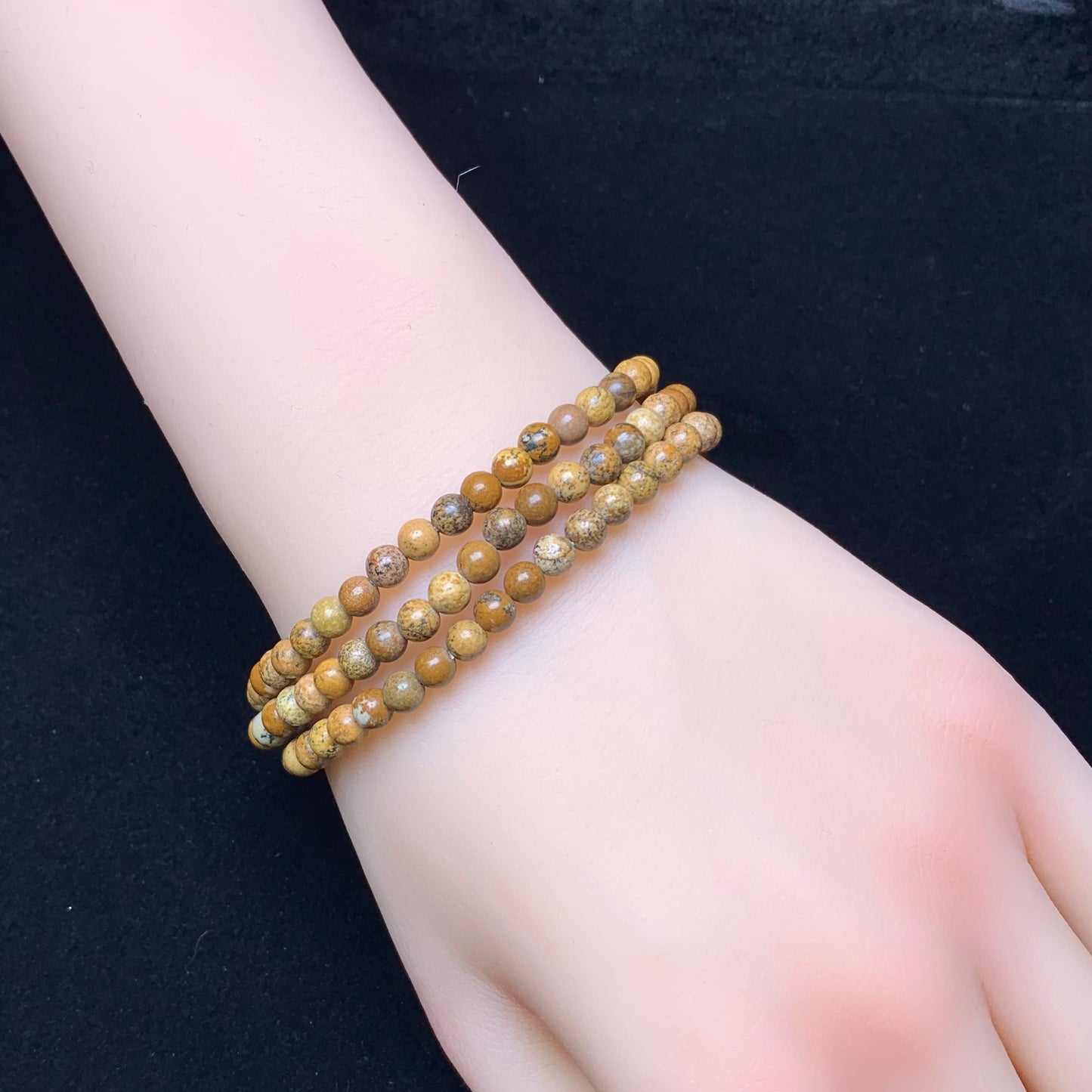 Dentric Jasper 3 circle bracelet 4mm 1pc(SL779)