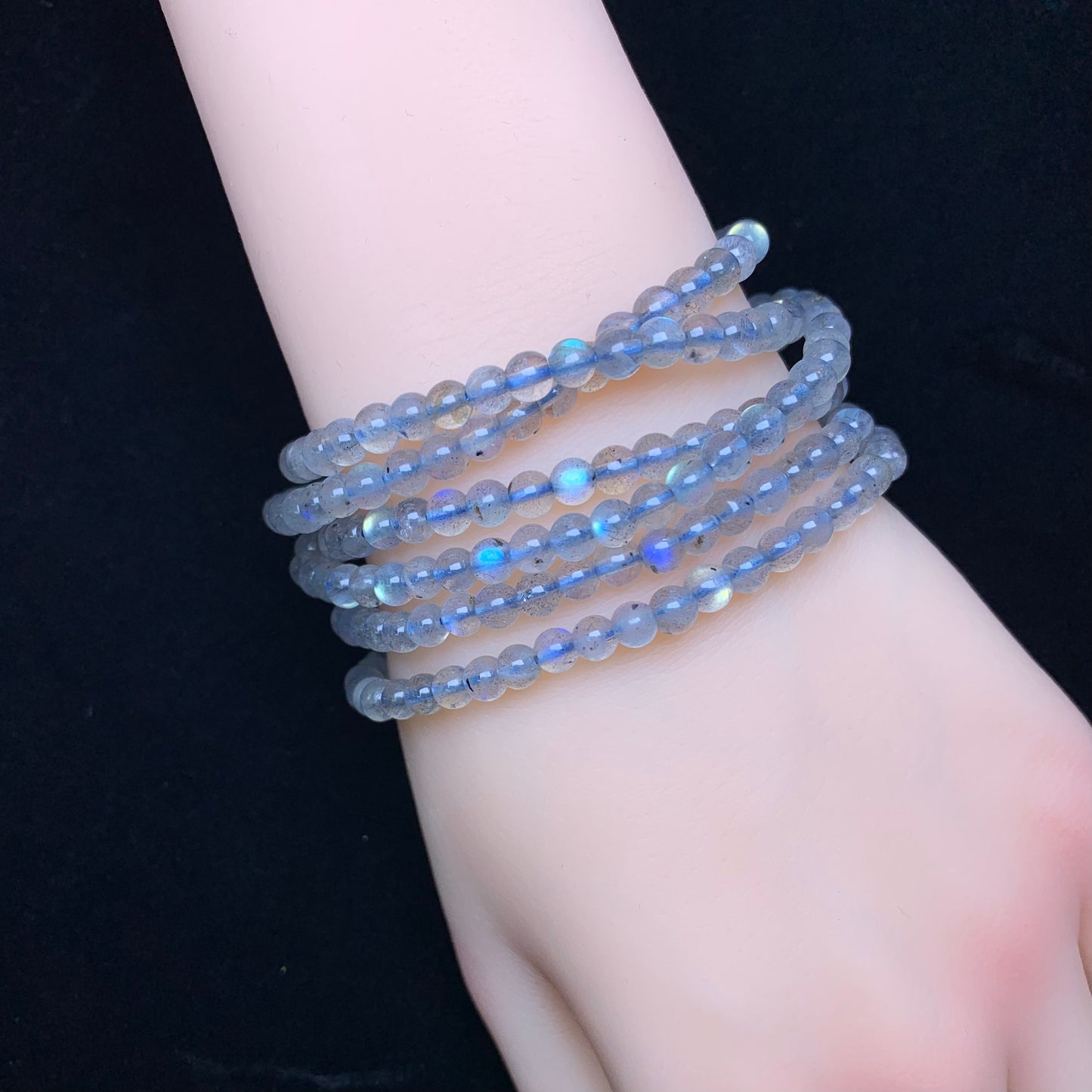 Labradorite 3 circle bracelet 4mm 1pc(SL783)