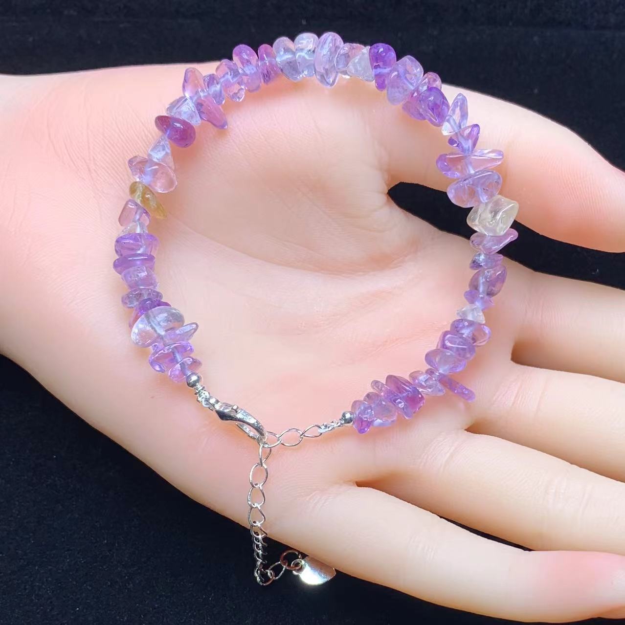 Amethyst&cirtrine chip bracelet 1pc(SL799)