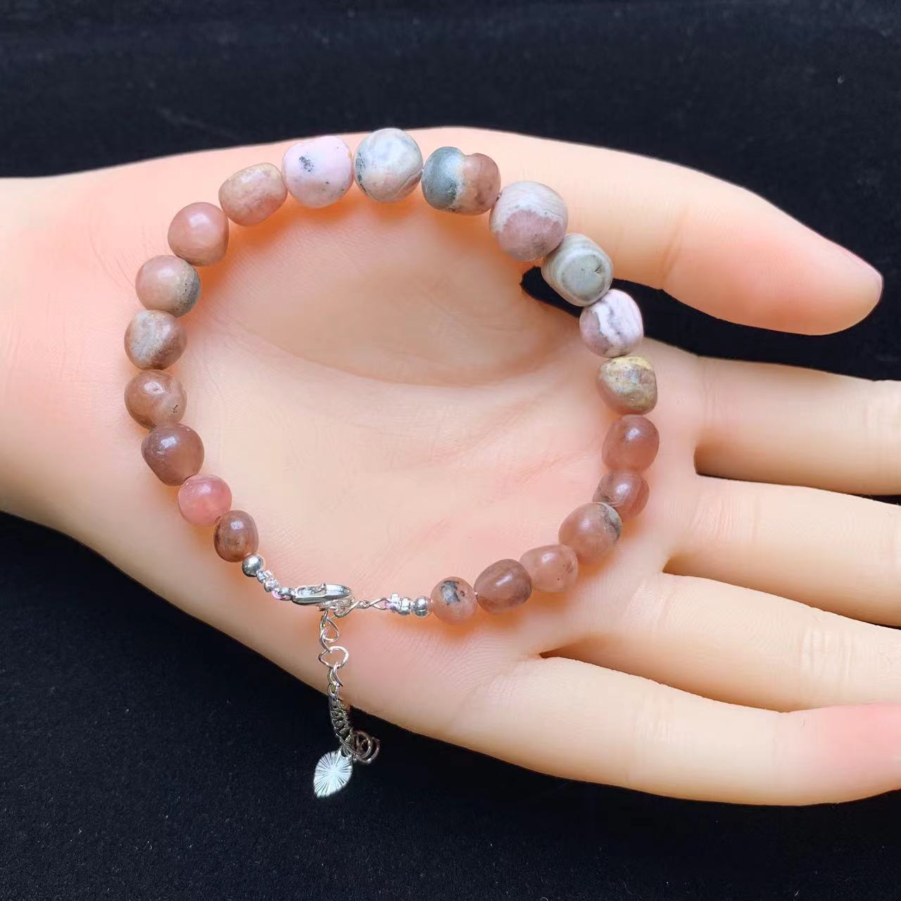 Rhodochrosite freeform bracelet 1pc(SL840)