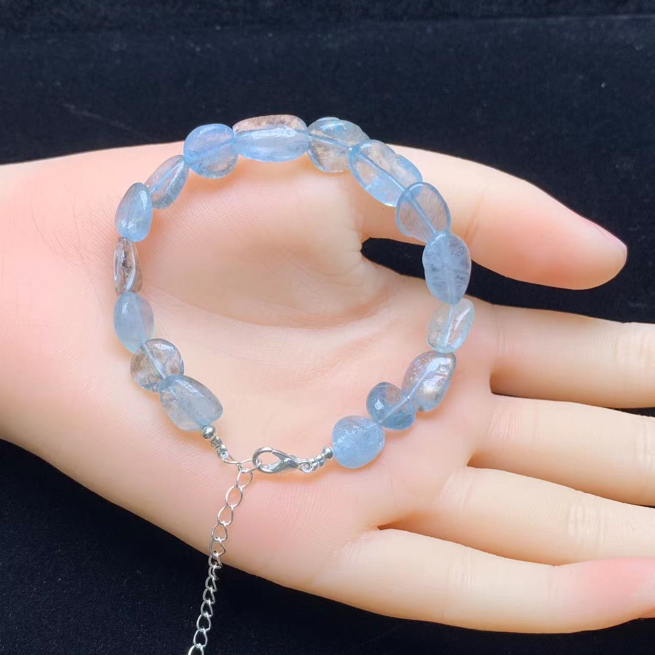 Aquamarine freeform bracelet 1pc(SL834)