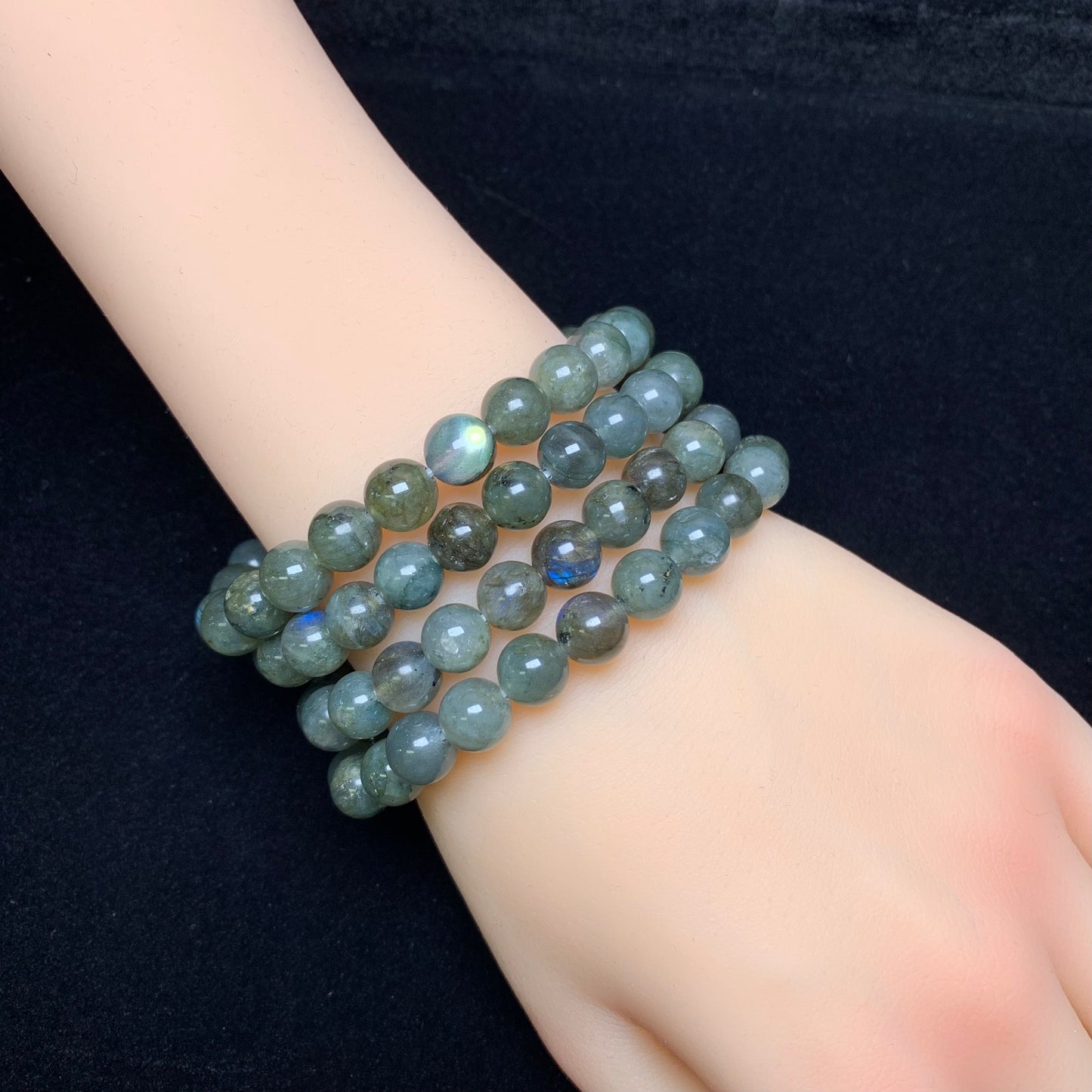 Black Labradorite bracelet 8mm 1pc (SL937)