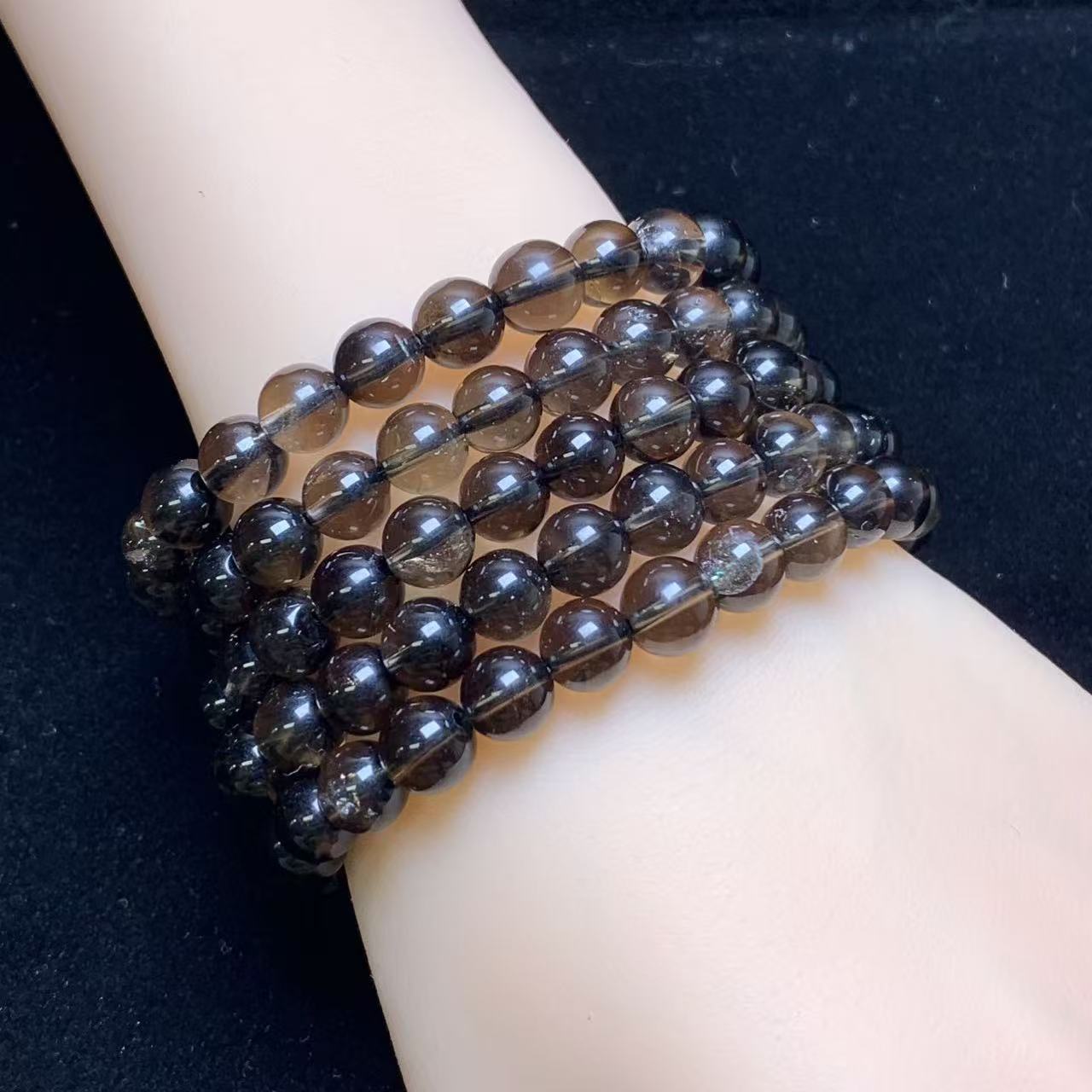 Pulsera de cuarzo ahumado 8mm 1pc (SL982)
