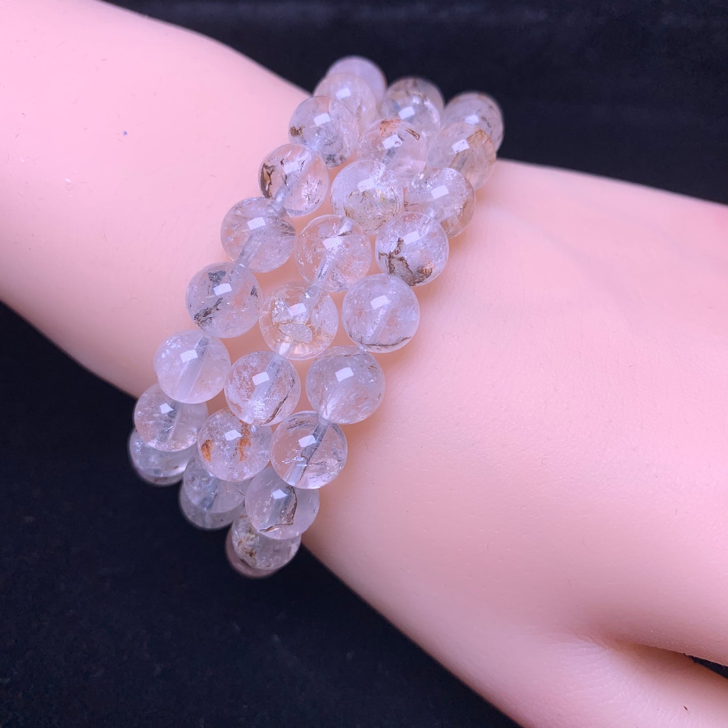 Clear quartz Symbiosis Herkimer bracelet 8mm (SL985)