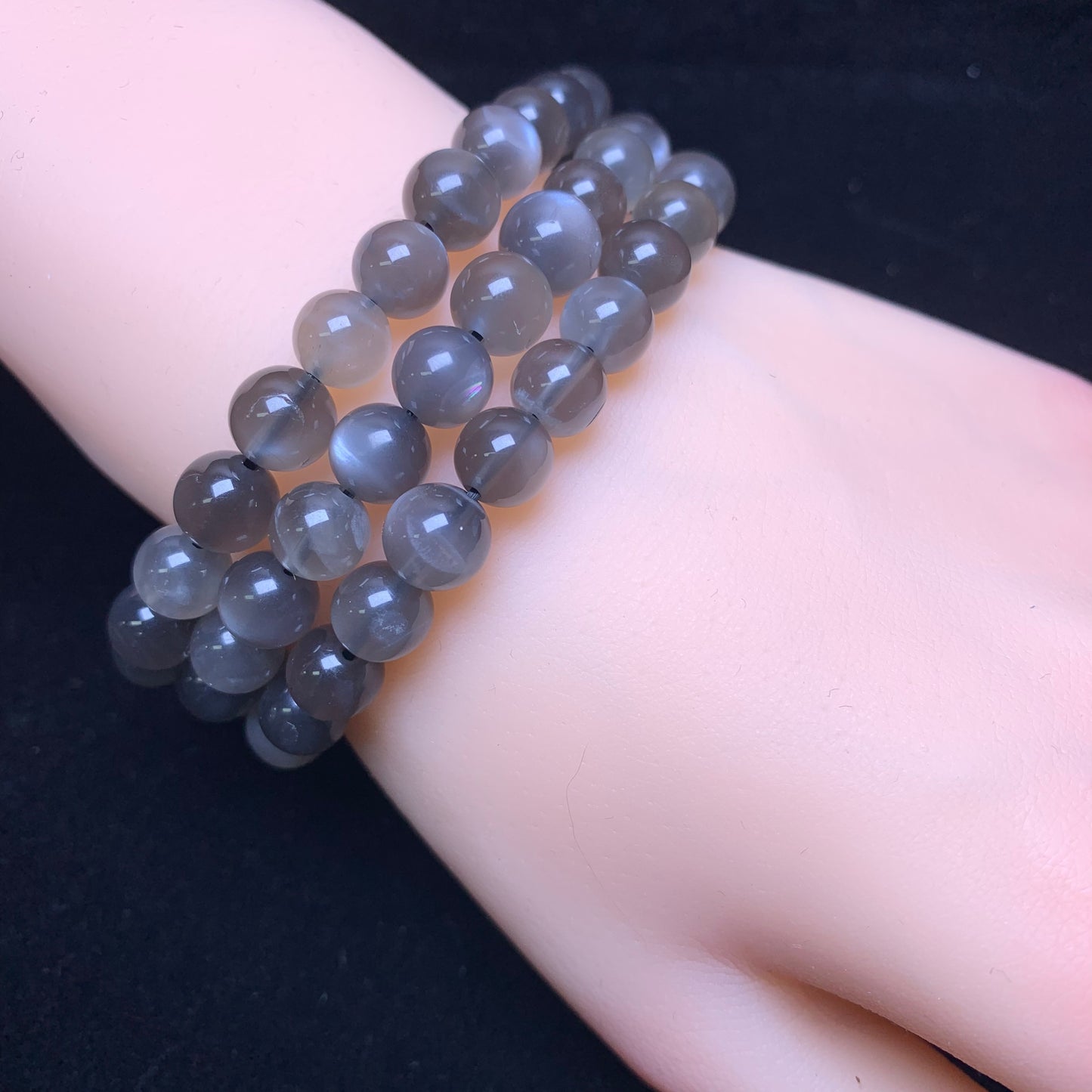 Pulsera de Piedra Luna Negra 8mm (SL997)