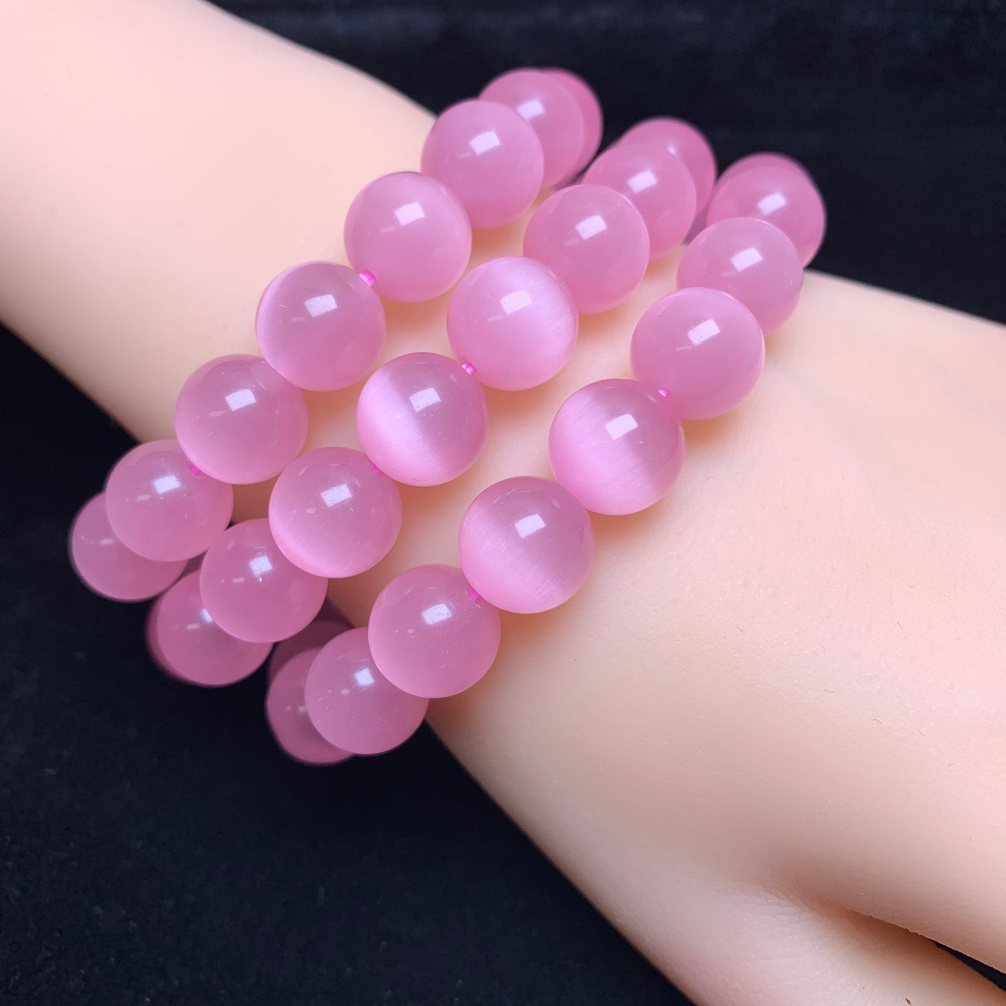 Pinkes Katzenaugen-Armband (synthetisch) 12mm 1 Stk (SL1007)