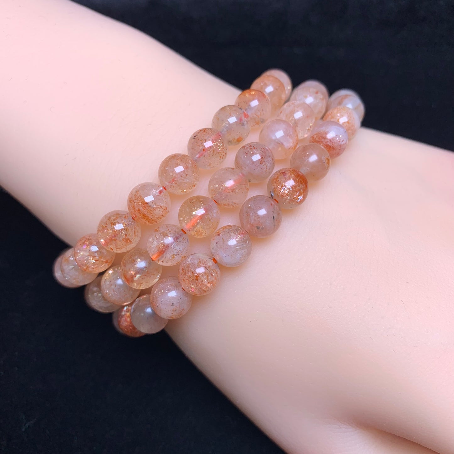 Pulsera de Piedra del Sol Dorada 7mm 1pc (SL1003)