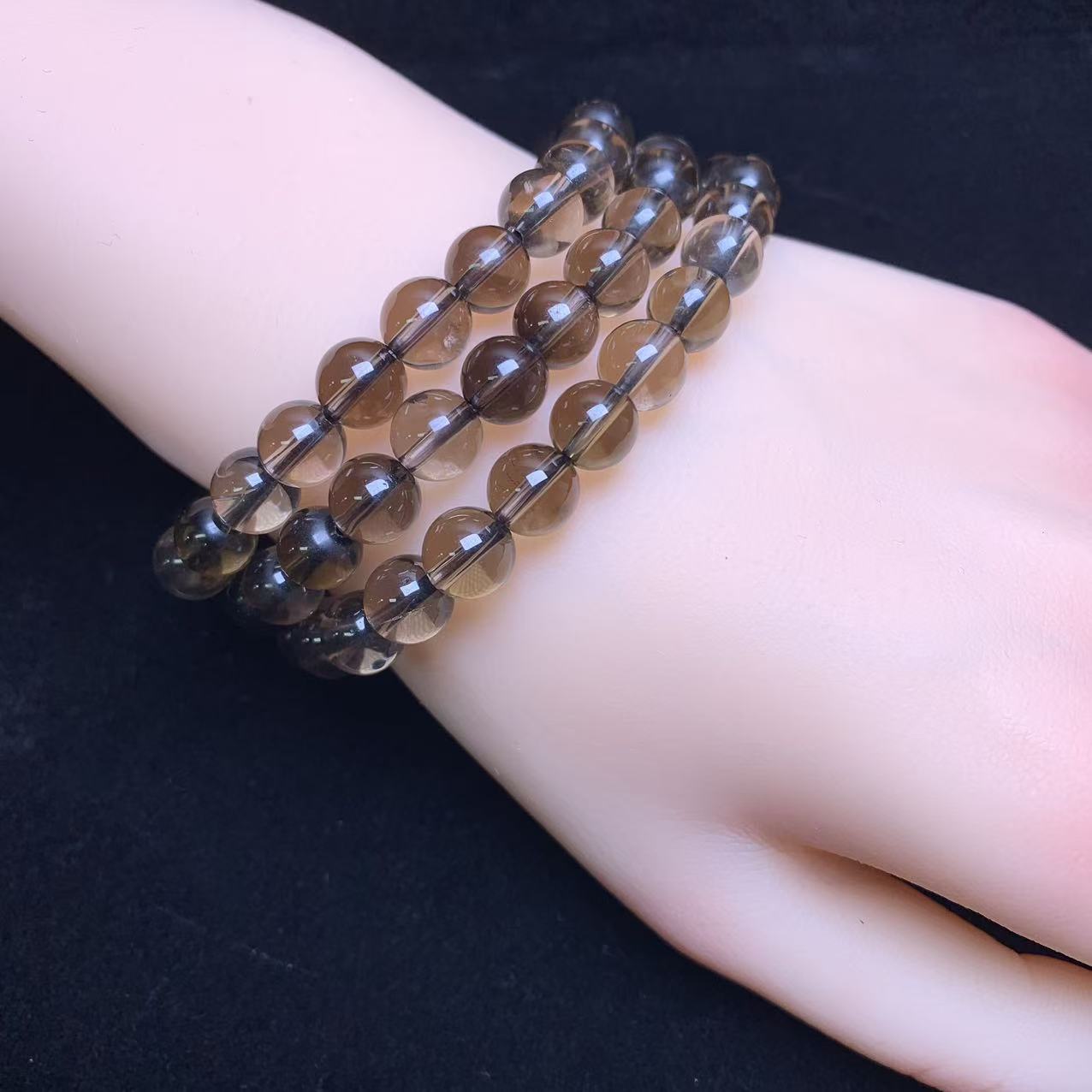 Pulsera de cuarzo ahumado 8mm 1pc (SL1020)