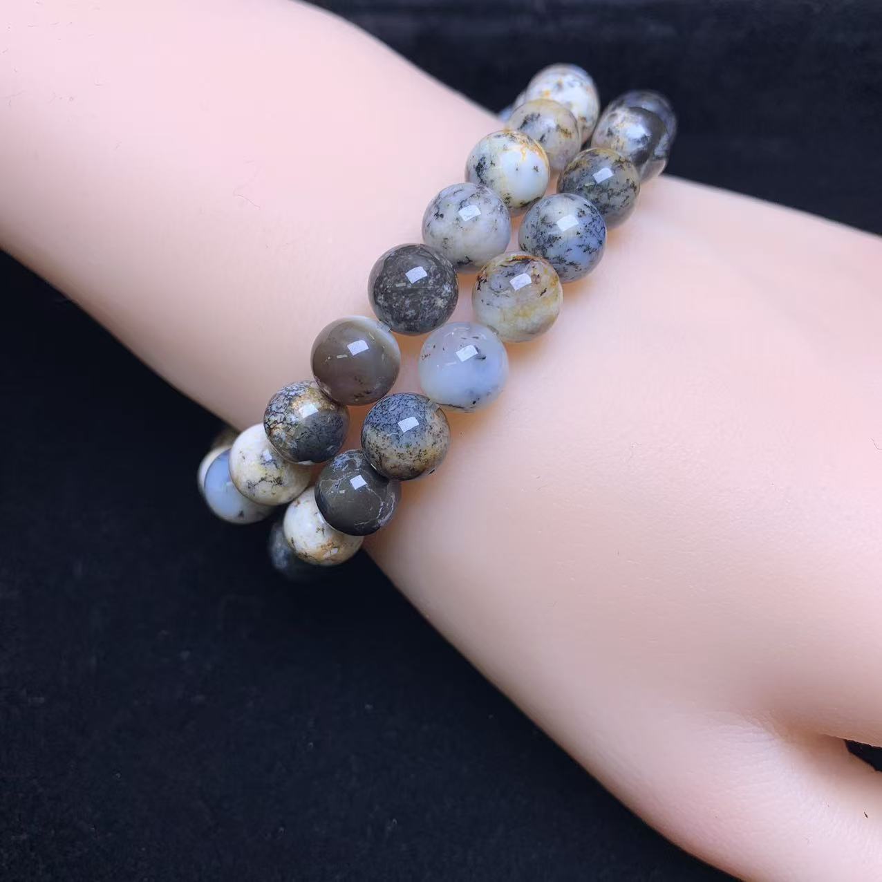 Pulsera de ópalo negro 8mm 1pc (SL1016)