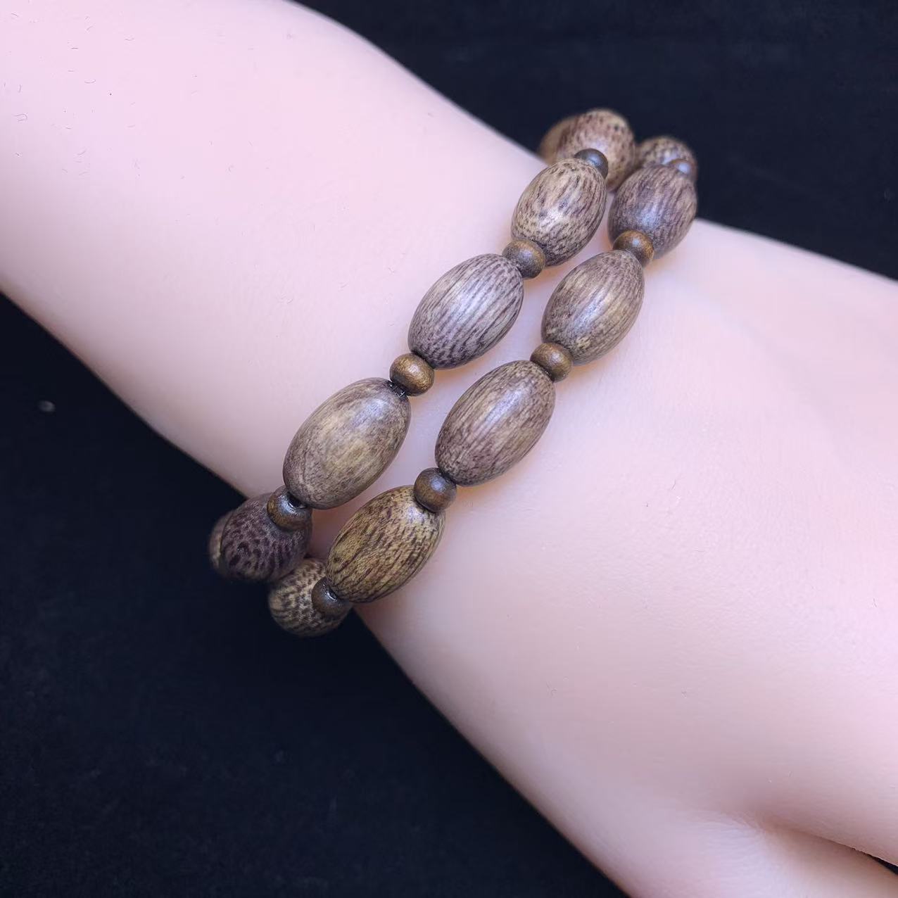 Soft gold wire wood bracelet 1pc (SL1036)