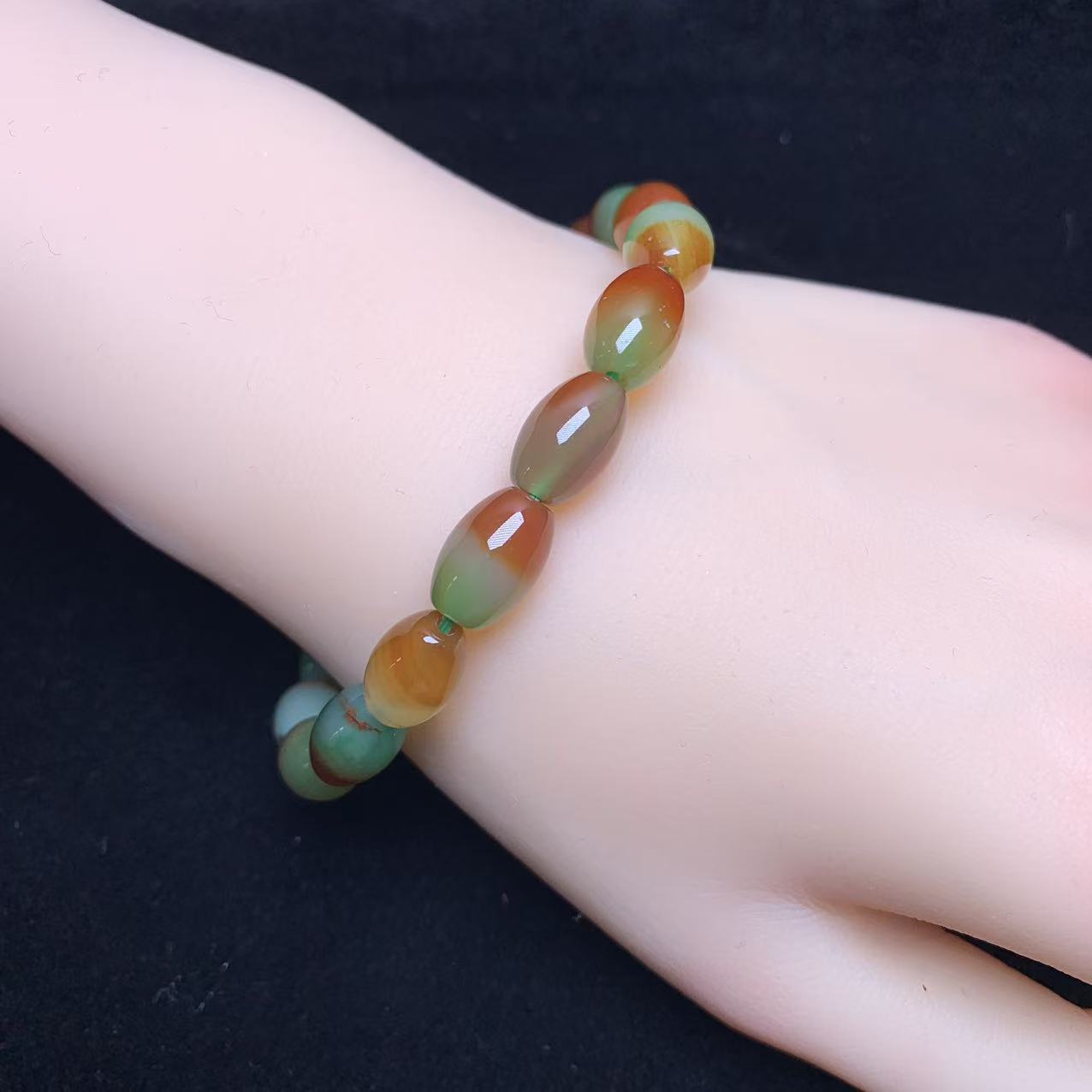 Pulsera de barril de ágata pavo real (teñida) 8*12mm 1pc(SL1063)