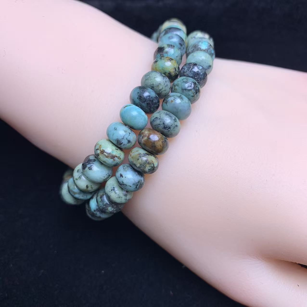Pulsera de disco de turquesa africana 5*8mm 1pc(SL1066)