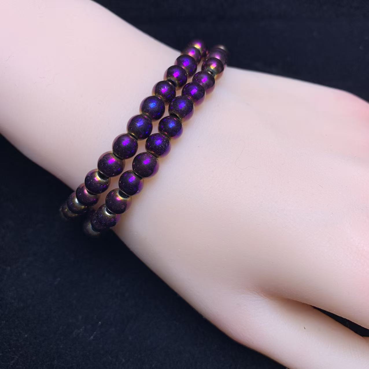Rosenlila Hämatit-Armband 6mm 1 Stk. (SL1076)