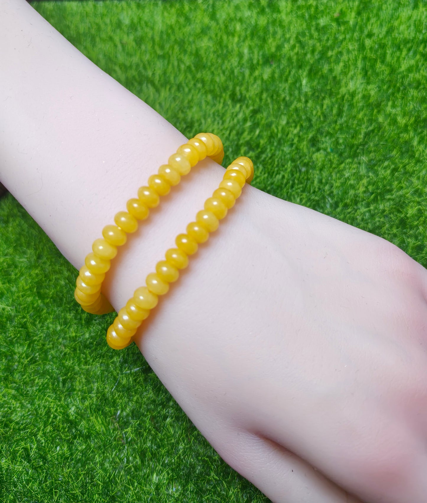 Armband aus gelbem Chalcedon, Scheibe 4*6mm, 1 Stk. (SL1089)
