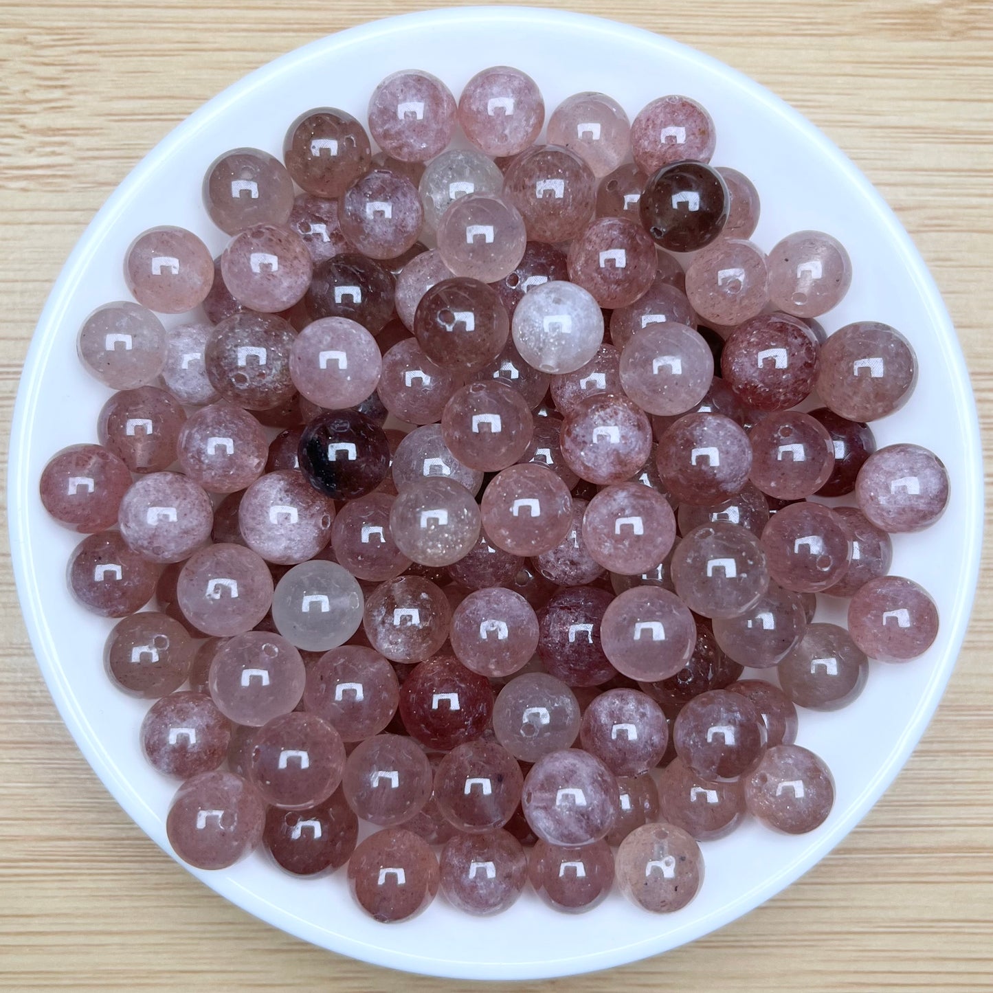 Erdbeerquarzperlen 108 Stück_ 1 Schale 10mm(TEN49)
