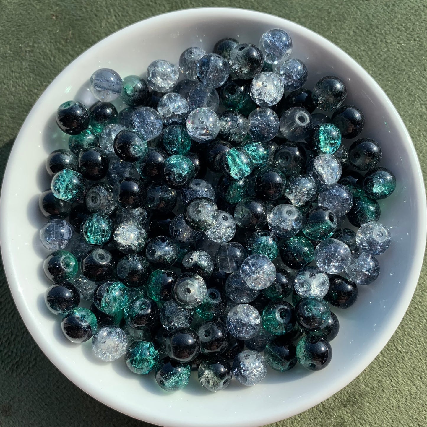 Glass Tropical Rainforest 8mm BOGO 132pcs/bow——BUY 1 GET 1 FREE bead (BOGO111)