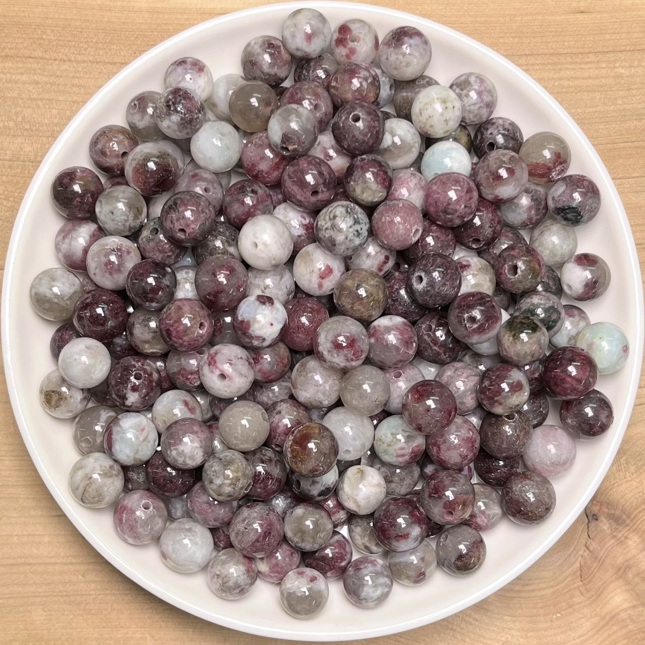 Blossom Tourmaline bead 132pcs_ 1 bowl 8mm(VIP41)